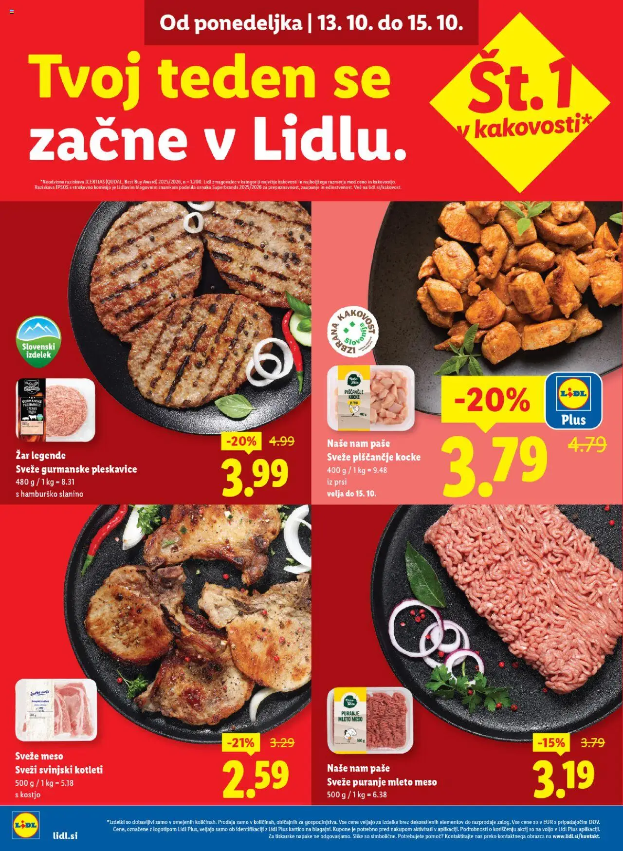 Novi Lidl katalog ponudbe – veljaven od 09.10.2025 | Stran: 36 | Izdelki: Zar, Mleto meso, Pleskavice