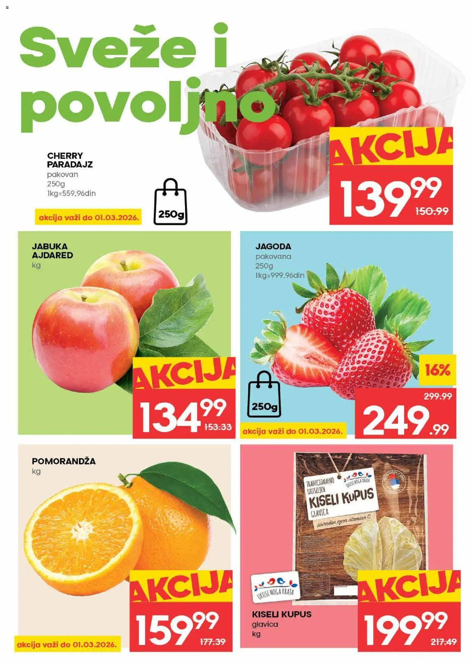 Roda katalog - važi od 26.02.2026 | Strana: 2 | Proizvode: Jagoda, Kiseli kupus, Kupus, Pomorandza