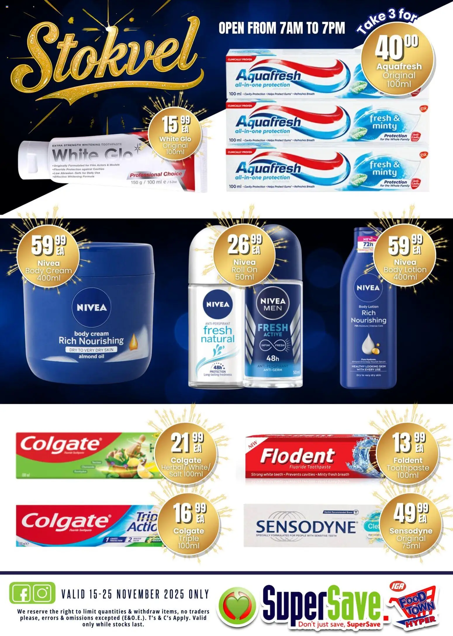 New Super Save catalogue – valid from 15.11.2025 | Page: 57 | Products: Body cream, Antiperspirant, Toothpaste, Lotion