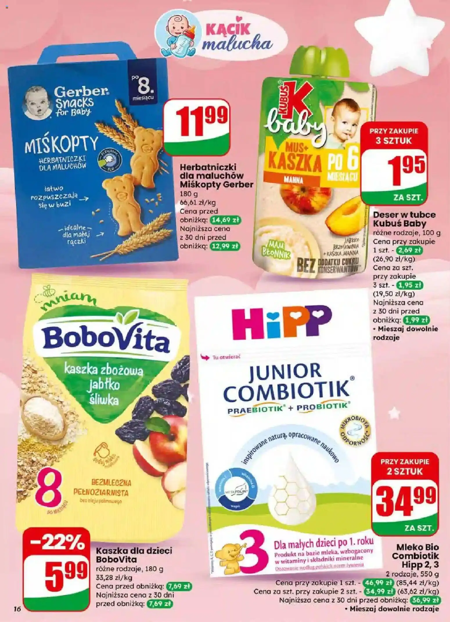 Dino Gazetka od 17.12.2025 | Strona: 16 | Produkty: Kaszka dla dzieci, Kaszka manna, Mleko
