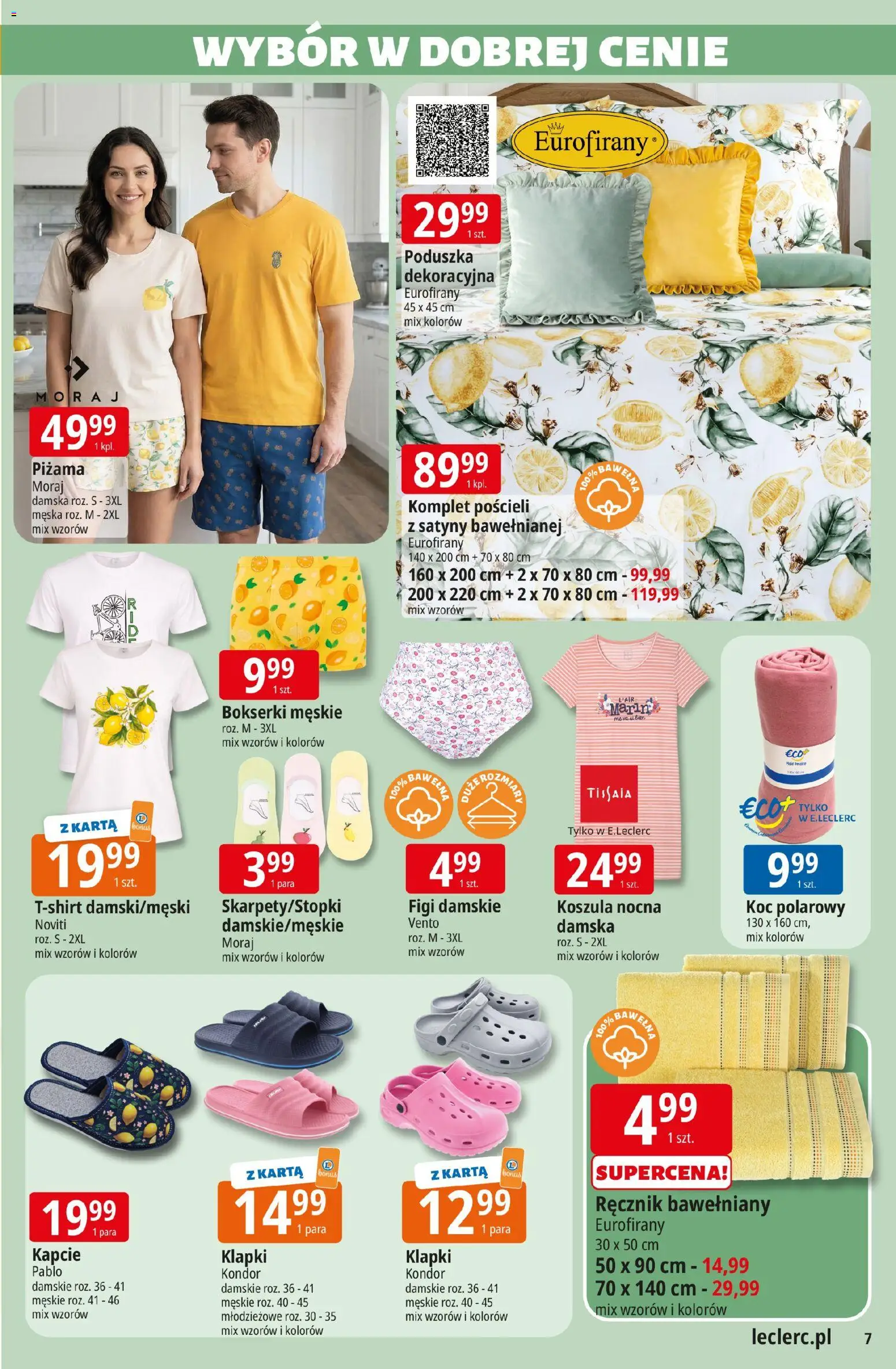 E.Leclerc gazetka - Zamość od 21.04.2026 | Strona: 7 | Produkty: Koszula, Piżama, Kapcie, Klapki