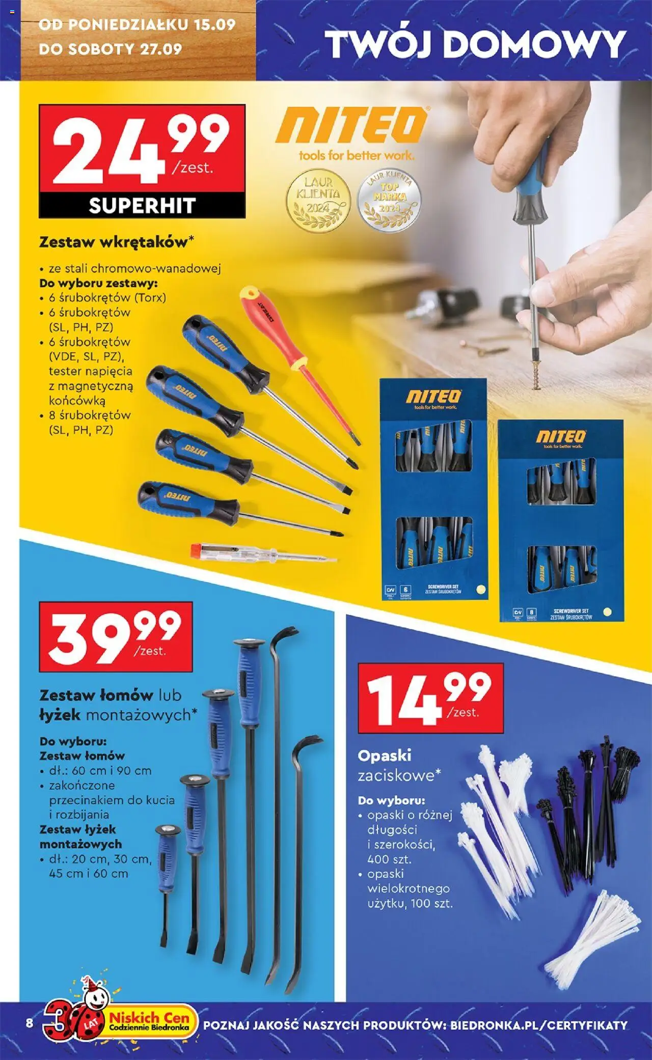 Biedronka gazetka - Hity i inspiracje od 15.09.2025 | Strona: 10 | Produkty: Zestaw śrubokrętów
