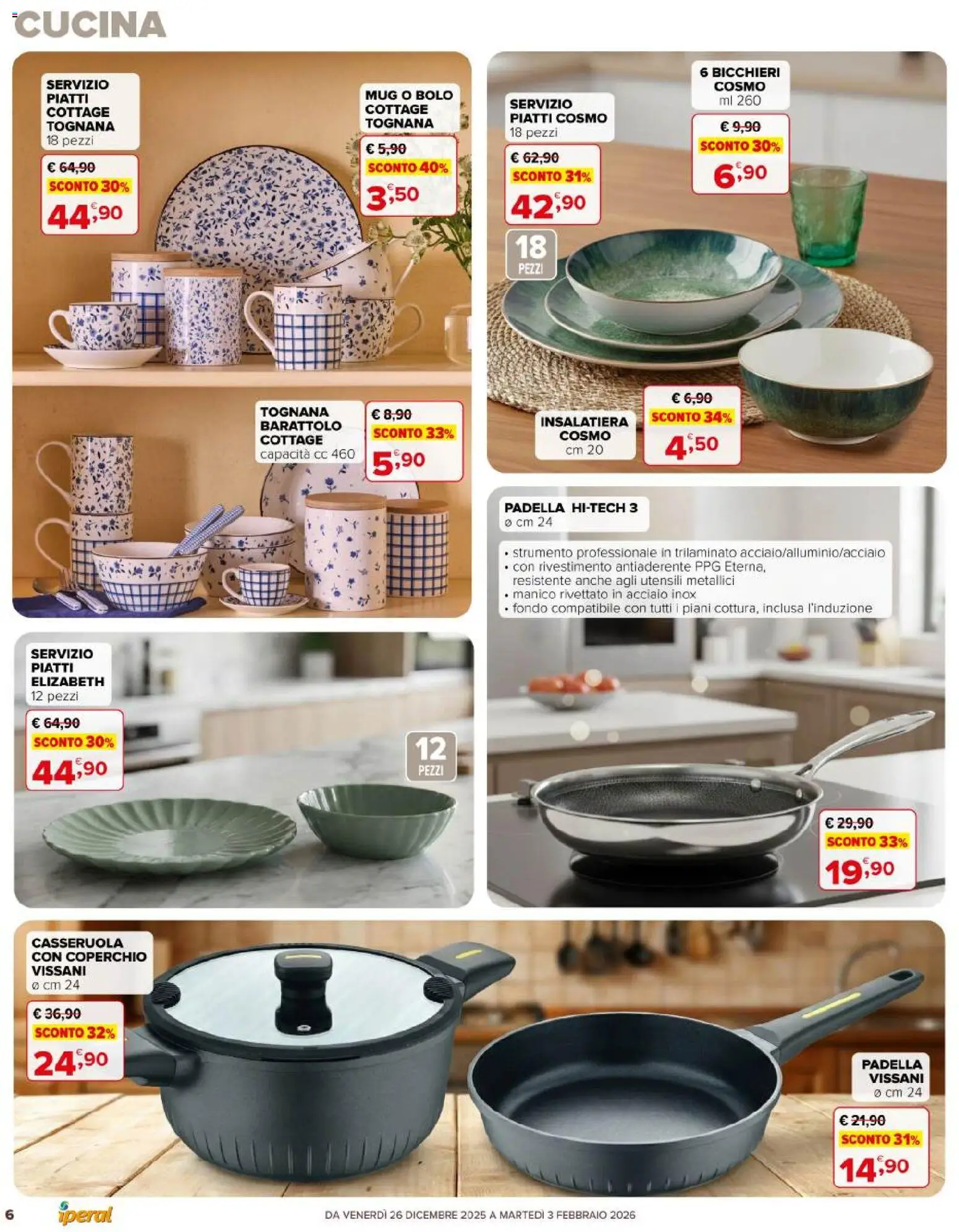 Volantino Iperal del 26.12.2025 | Pagina: 6 | Prodotti: Padella, Casseruola