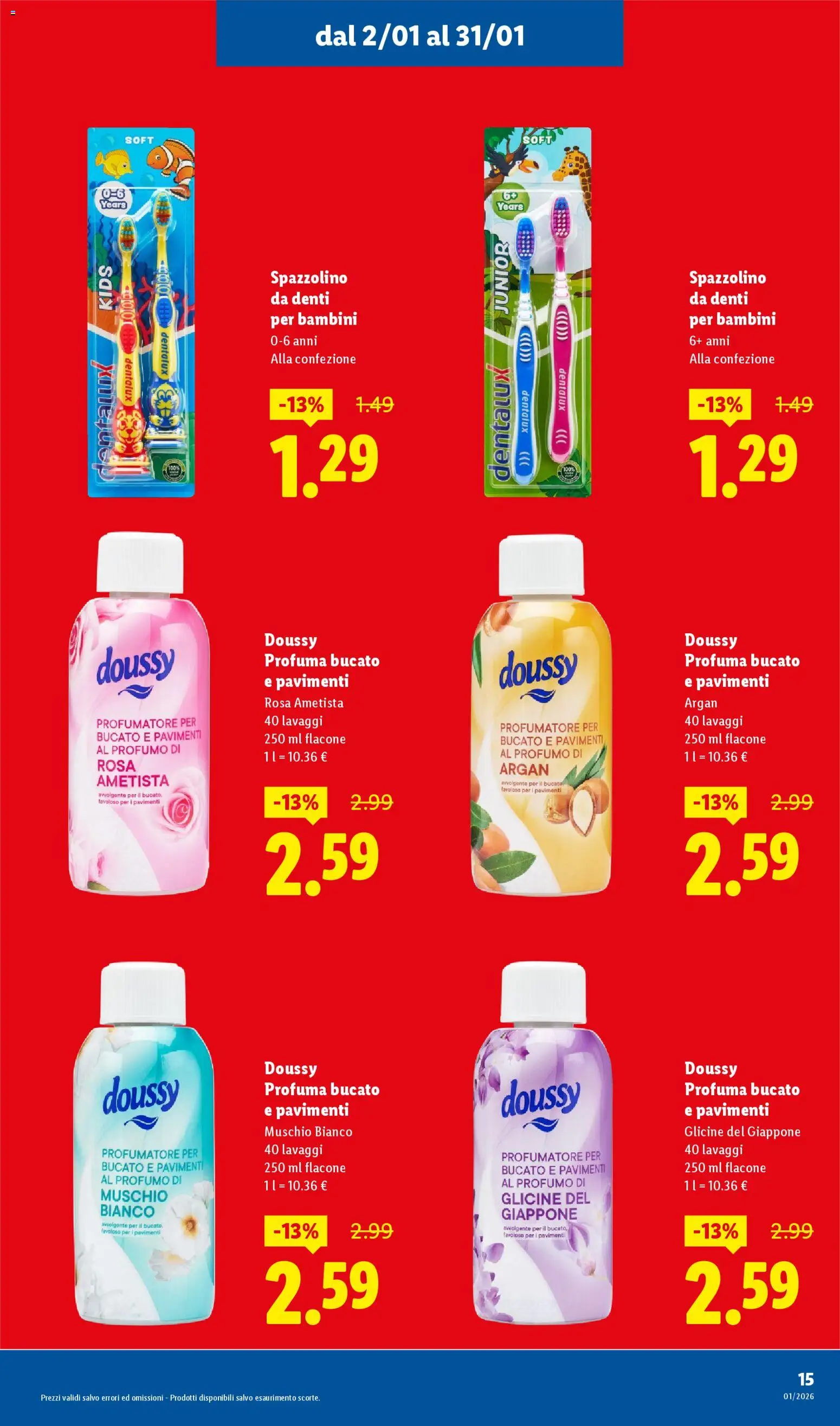 Volantino Lidl del 02.01.2026 | Pagina: 15 | Prodotti: Spazzolino, Profumo