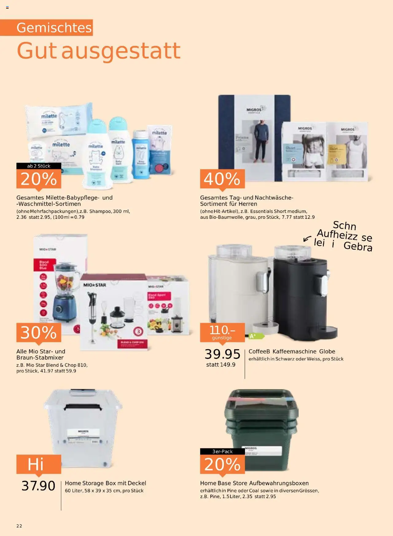 Migros Aktionen – gültig ab 14.10.2025 | Seite: 22 | Produkte: Box, Kaffeemaschine