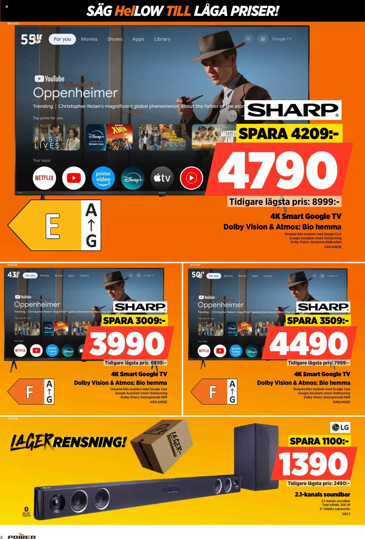 Power reklamblad aktuell från 20.10.2025 | Sida: 4 | Produkter: Såg, Tv