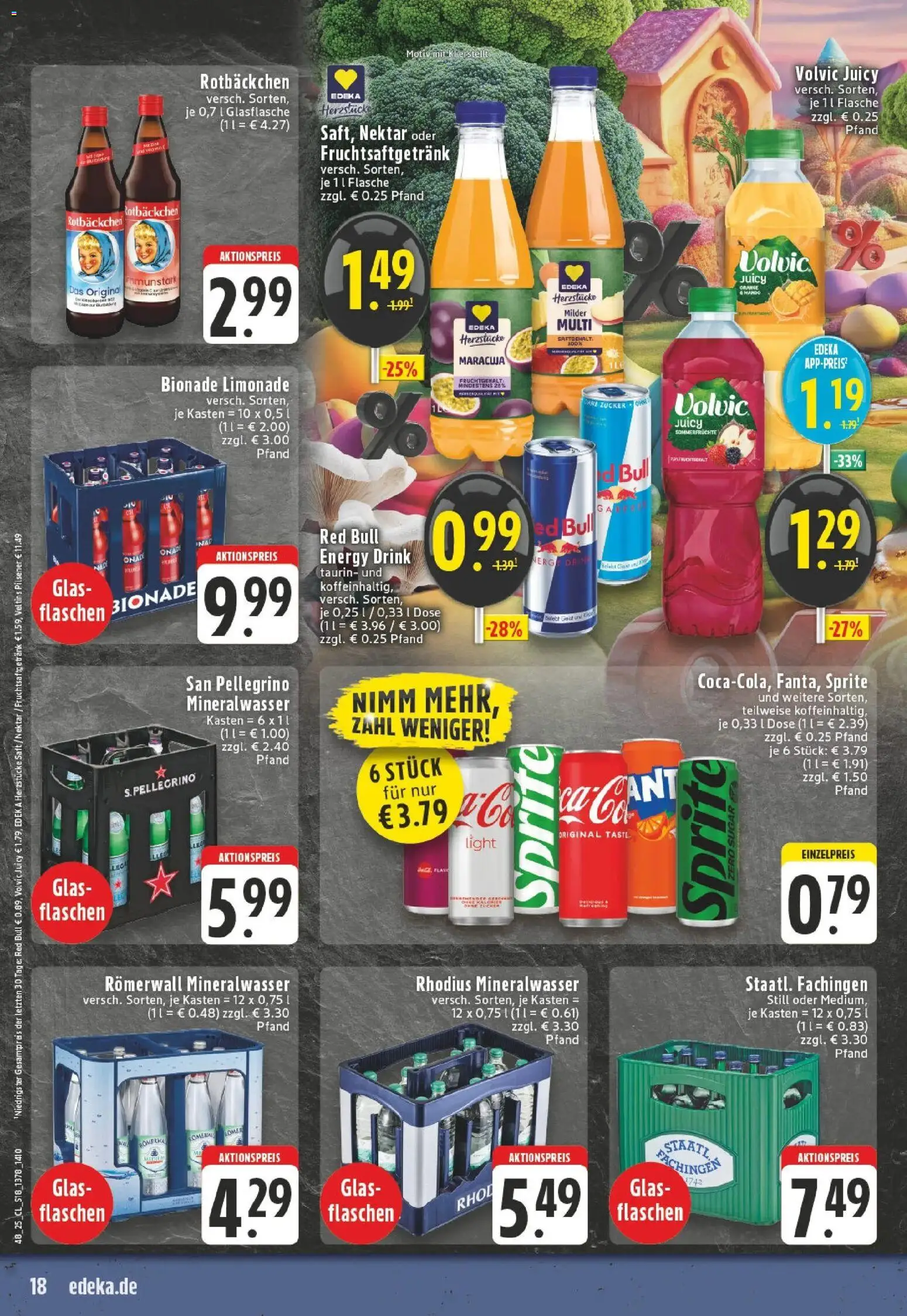 Edeka prospekt Puderbach	 – gültig ab 23.11.2025 | Seite: 18 | Produkte: Energy, Limonade, Saft, Volvic