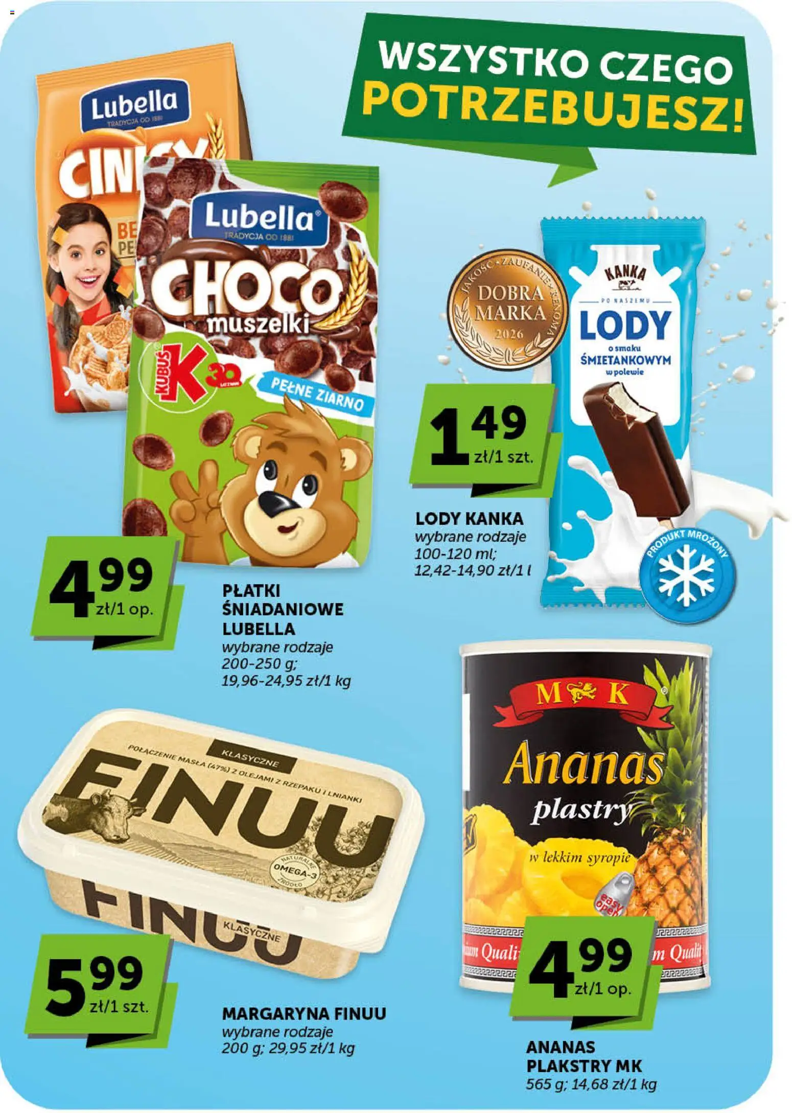 ABC gazetka - Market od 09.04.2026 | Strona: 17 | Produkty: Margaryna, Ananas, Płatki, Lody