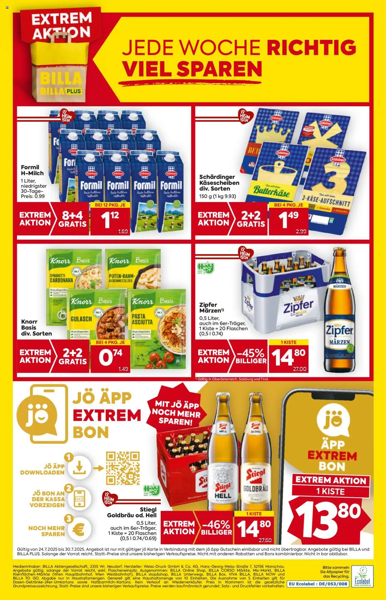 Billa AT akciós ujság - amely érvényes a következő dátumtól: 24.07.2025 | Oldal: 16 | Termékek: Gouda