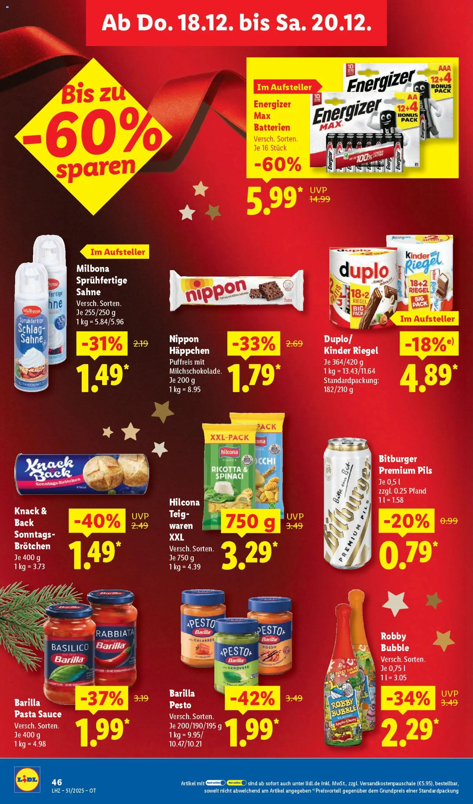 Lidl Prospekt Prenzlau – gültig ab 15.12.2025 | Seite: 66 | Produkte: Batterien, Barilla, Barilla pesto, Pasta