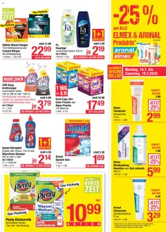 Maximarkt Flugblatt gültig ab 14.07.2025 | Seite: 15 | Produkte: Klarspüler, Wasser, Duschgel, Zahnpasta