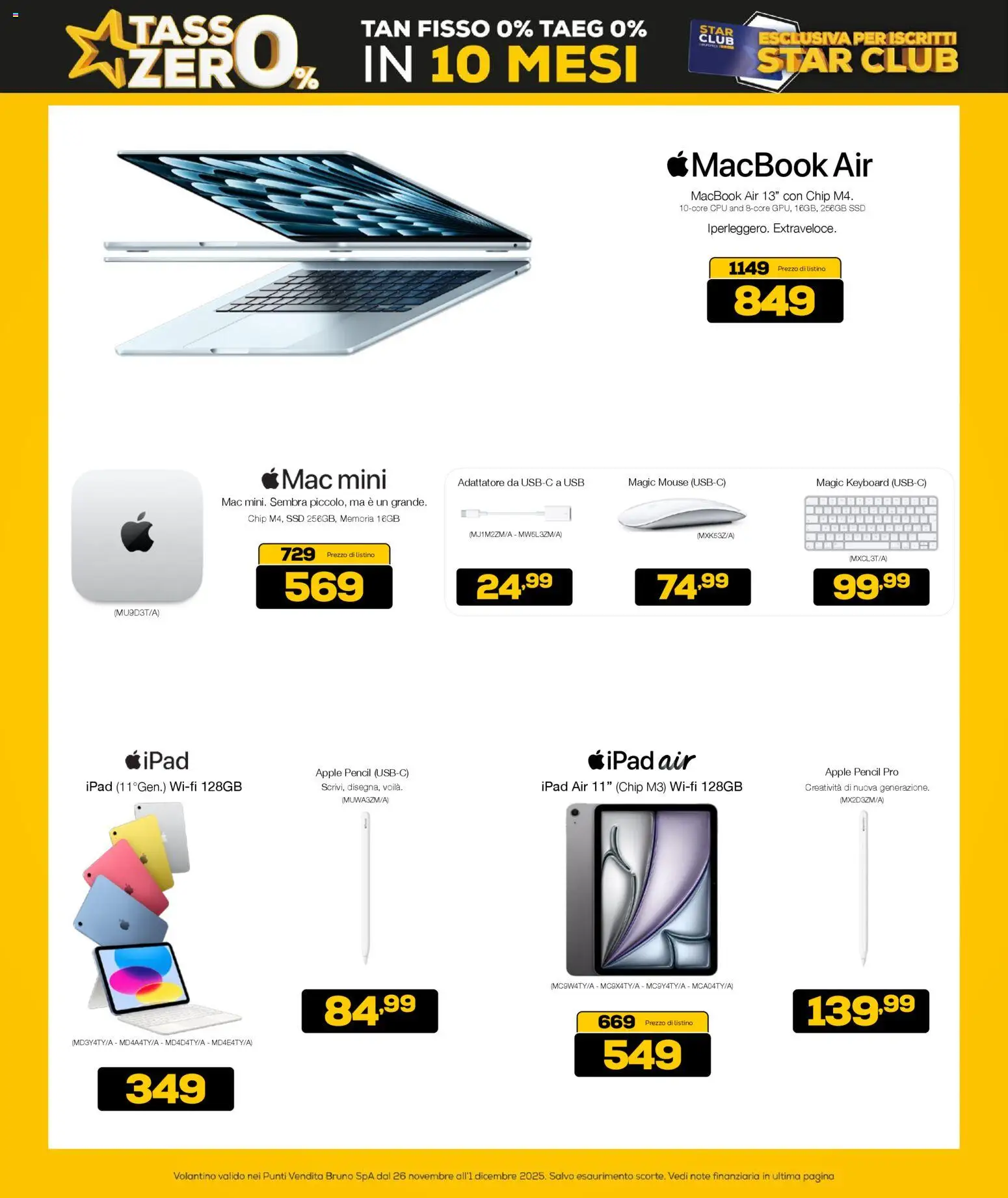 Volantino Euronics del 26.11.2025 | Pagina: 7 | Prodotti: Macbook air, USB, Ipad, Macbook