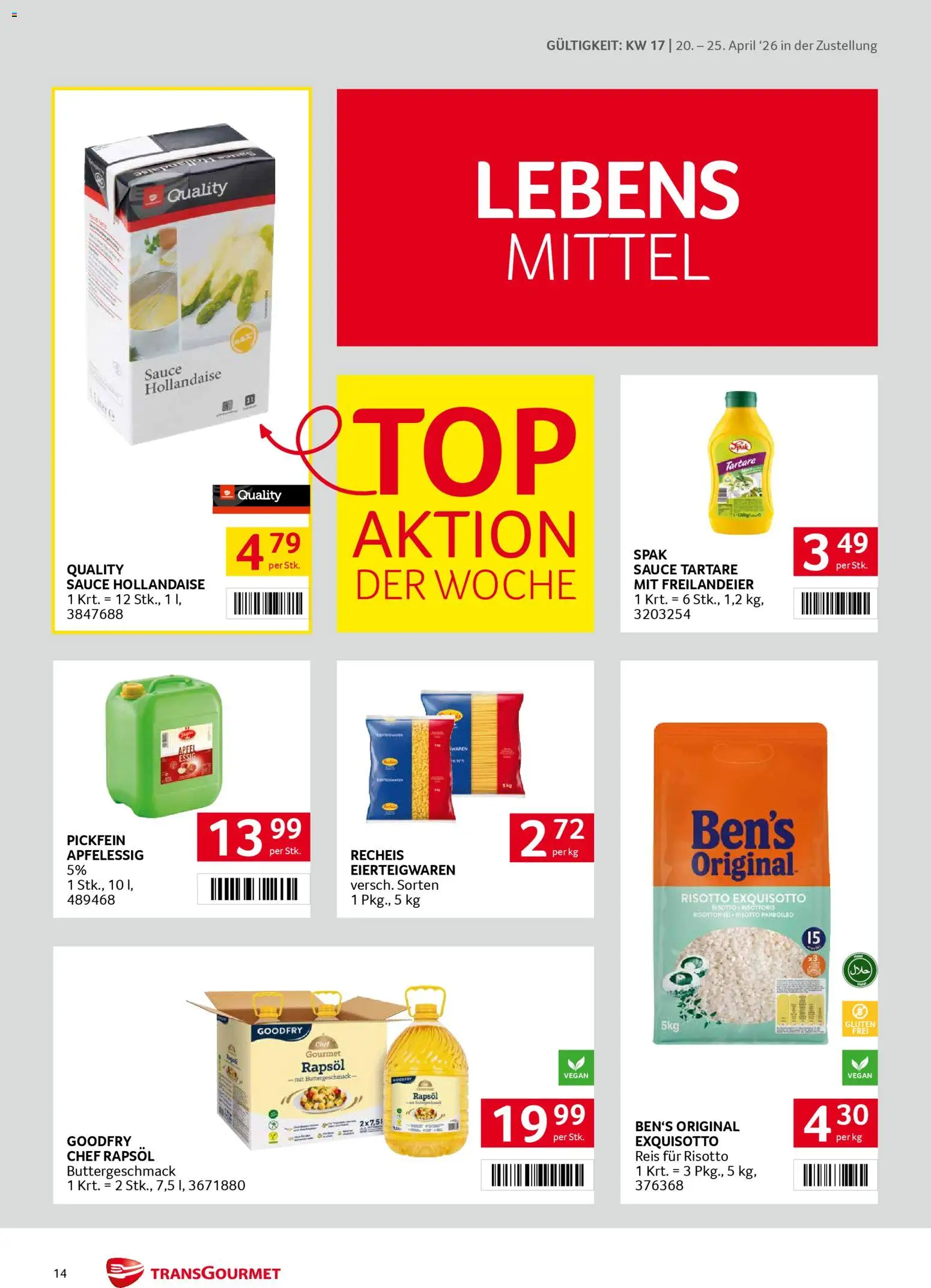 Transgourmet Zustellaktion gültig ab 20.04.2026 | Seite: 14 | Produkte: Reis