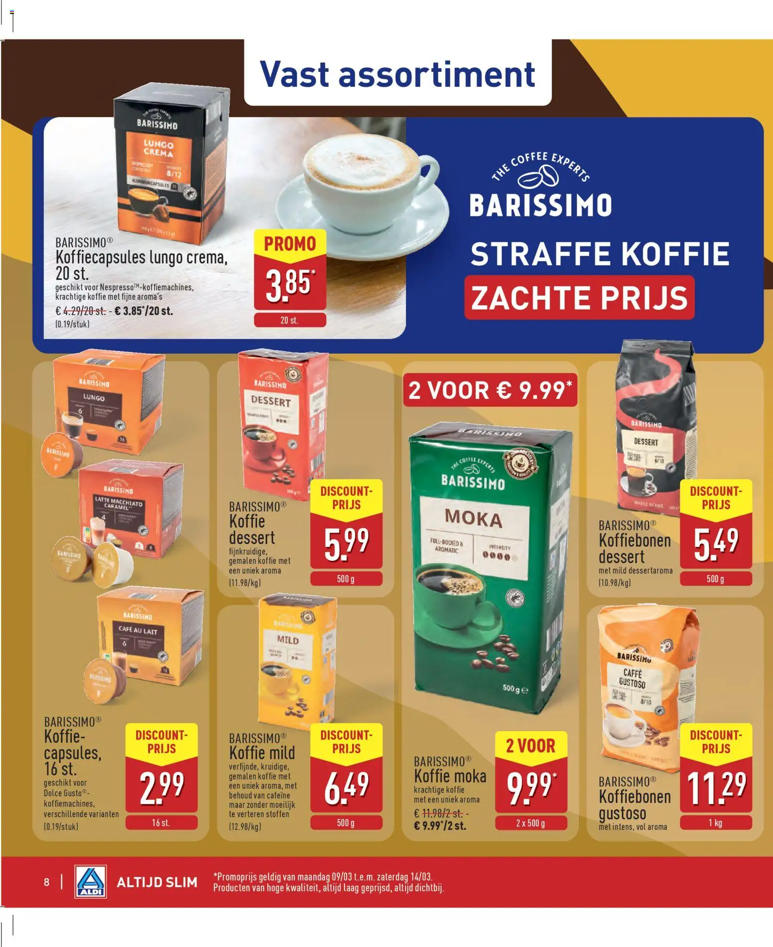 {H1} | Pagina: 8 | Producten: Csirkecombfile, Rooibos tea, Koffiebonen, Koffiecapsules