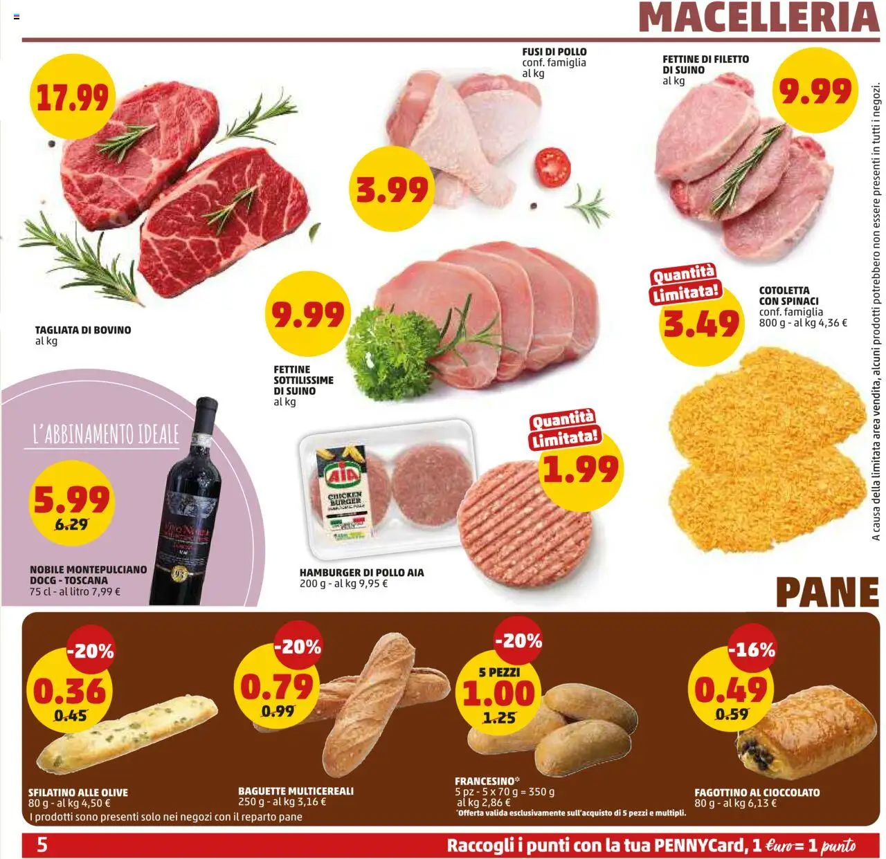 Volantino PENNY del 09.10.2025 | Pagina: 5 | Prodotti: Bovino, Olive, Spinaci, Hamburger
