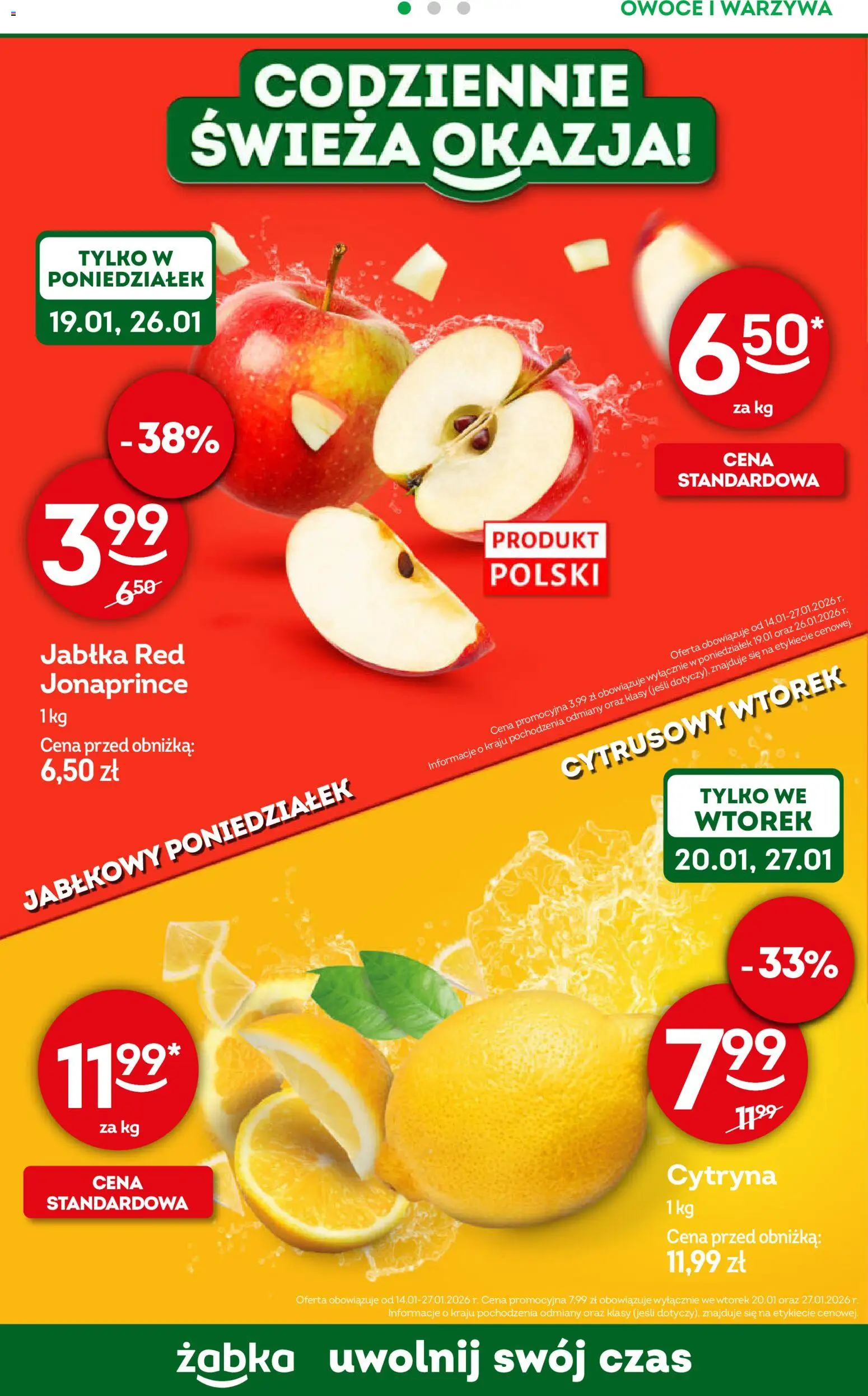 Żabka Gazetka - Codzienne produkty od 14.01.2026 | Strona: 6 | Produkty: Cytryna, Jabłka, Warzywa, Owoce