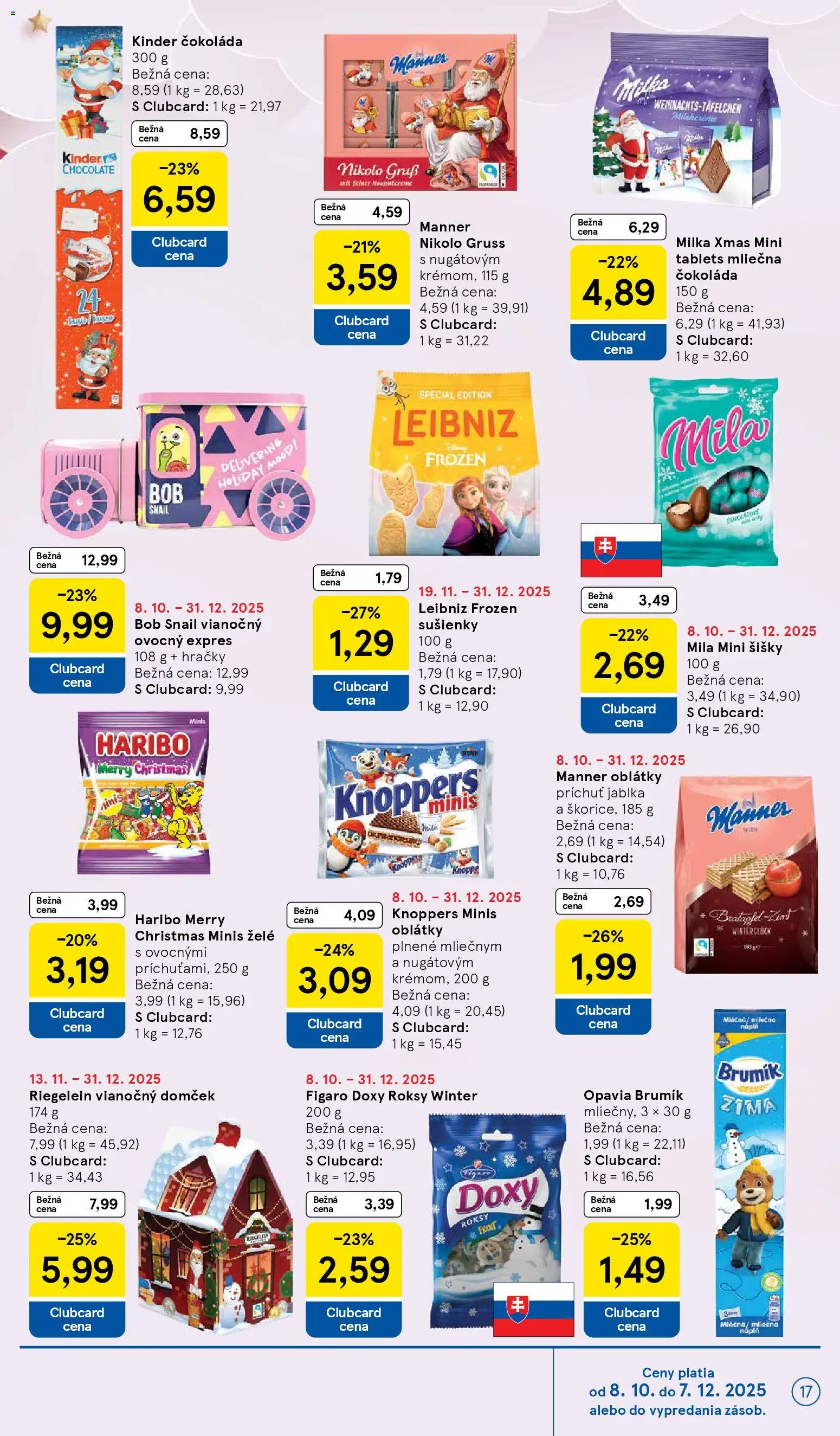 Nové Tesco akcie – leták je platný od 26.11.2025 | Strana: 17 | Produkty: Jablká, Kinder, Apple, Milka