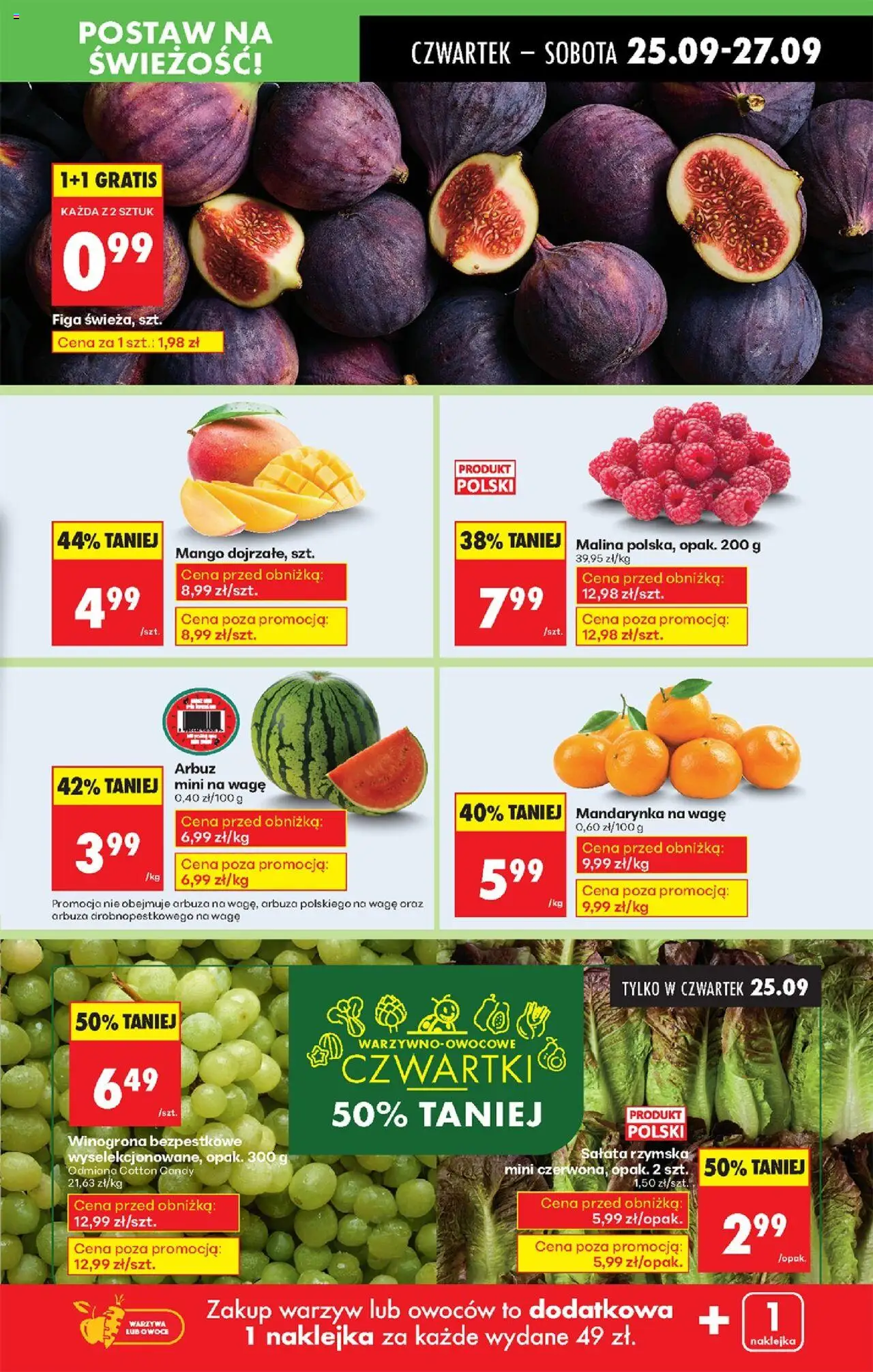 Biedronka gazetka - Oferta w tym tygodniu od 25.09.2025 | Strona: 17 | Produkty: Mango, Arbuz, Winogrona, Warzywa