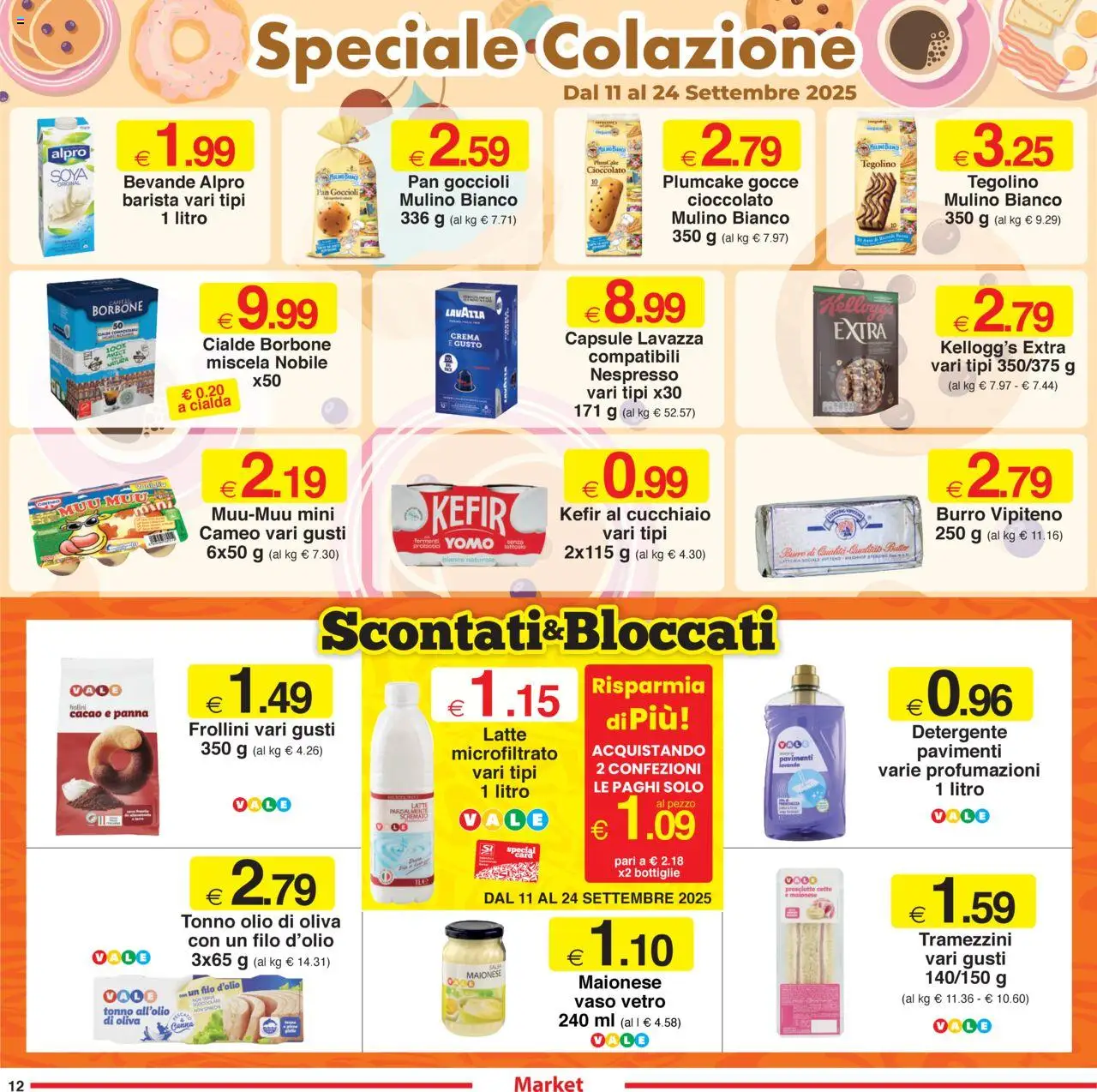 Volantino Sì con Te del 11.09.2025 | Pagina: 12 | Prodotti: Burro, Frollini, Batteria, Vaso