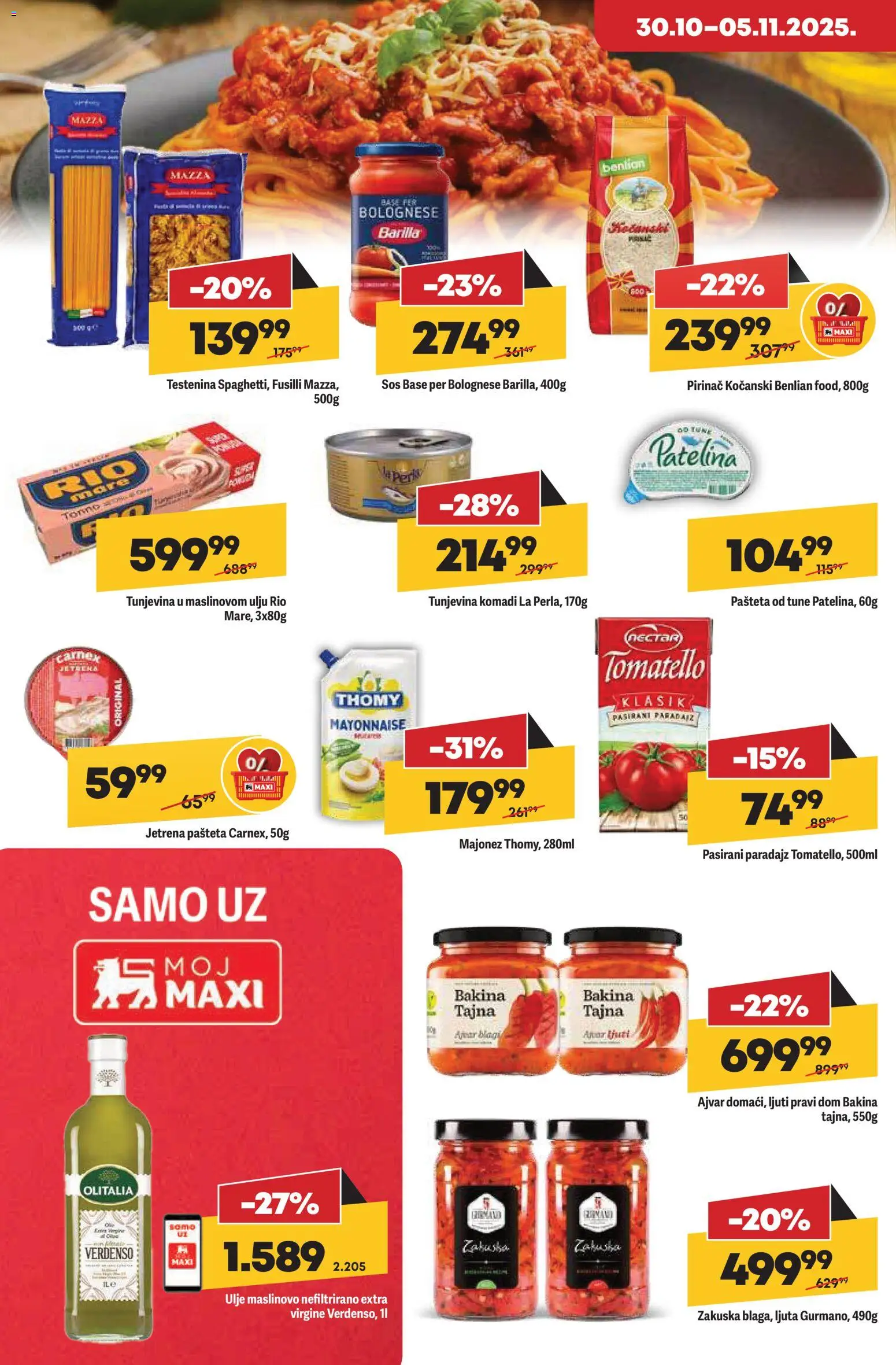 Maxi katalog - važi od 30.10.2025 | Strana: 20 | Proizvode: Majonez, Ulje, Paradajz, Pirinač