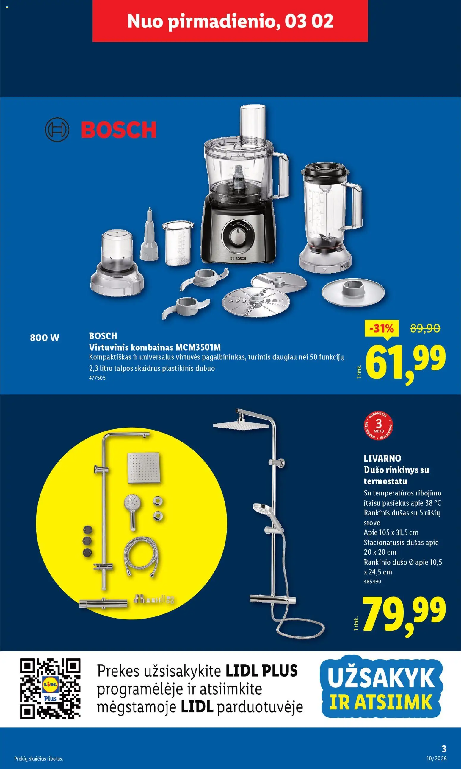 LIDL akcijos nuo 02.03.2026 | Puslapis: 3 | Prekių: Dubuo, Dušas