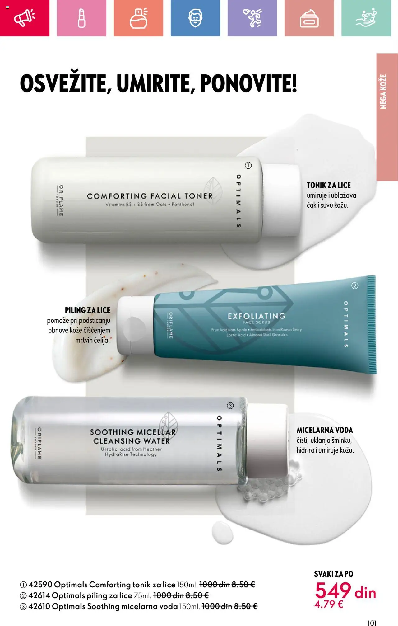 Oriflame katalog - važi od 22.06.2025 | Strana: 101 | Proizvode: Voda, Micelarna voda, Toner, Tonik