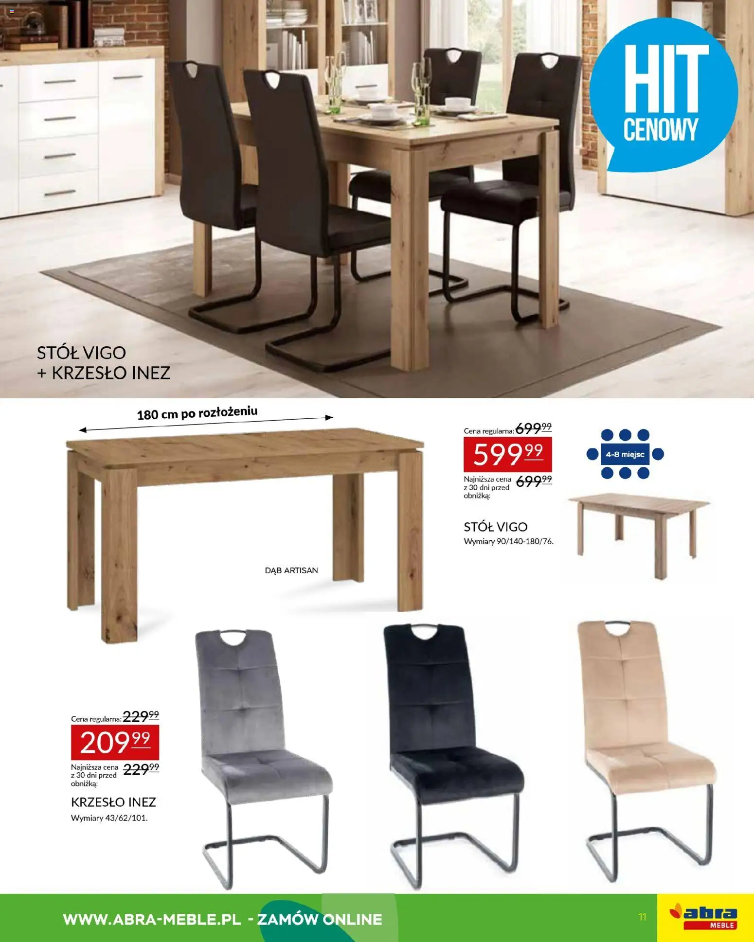 Abra meble gazetka od 12.03.2026 | Strona: 11 | Produkty: Stół, Krzesło