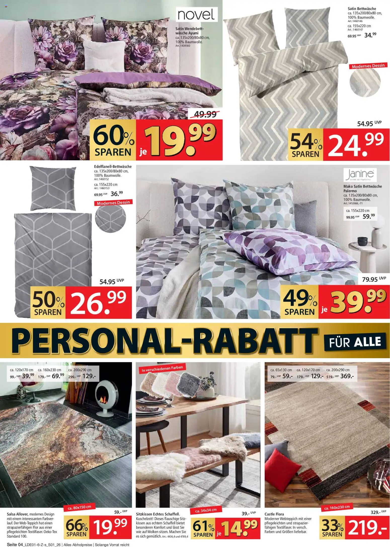 Zurbrüggen - Personal-Rabatt für alle – gültig ab 01.01.2026 | Seite: 4 | Produkte: Kissen, Bettwäsche