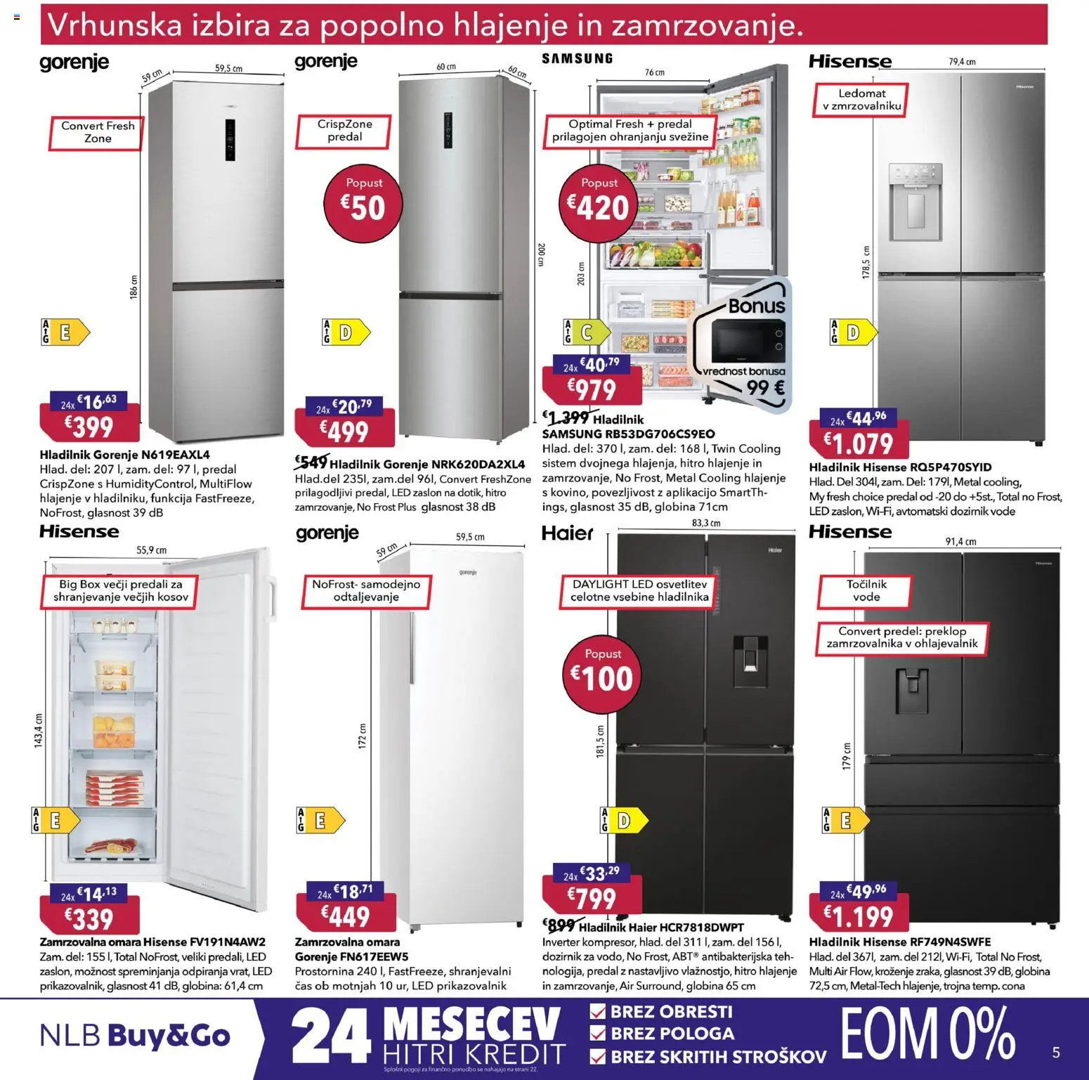 Novi Harvey Norman katalog ponudbe – veljaven od 14.01.2026 | Stran: 5 | Izdelki: Hladilnik, Omara, Ledomat, Zamrzovalna omara