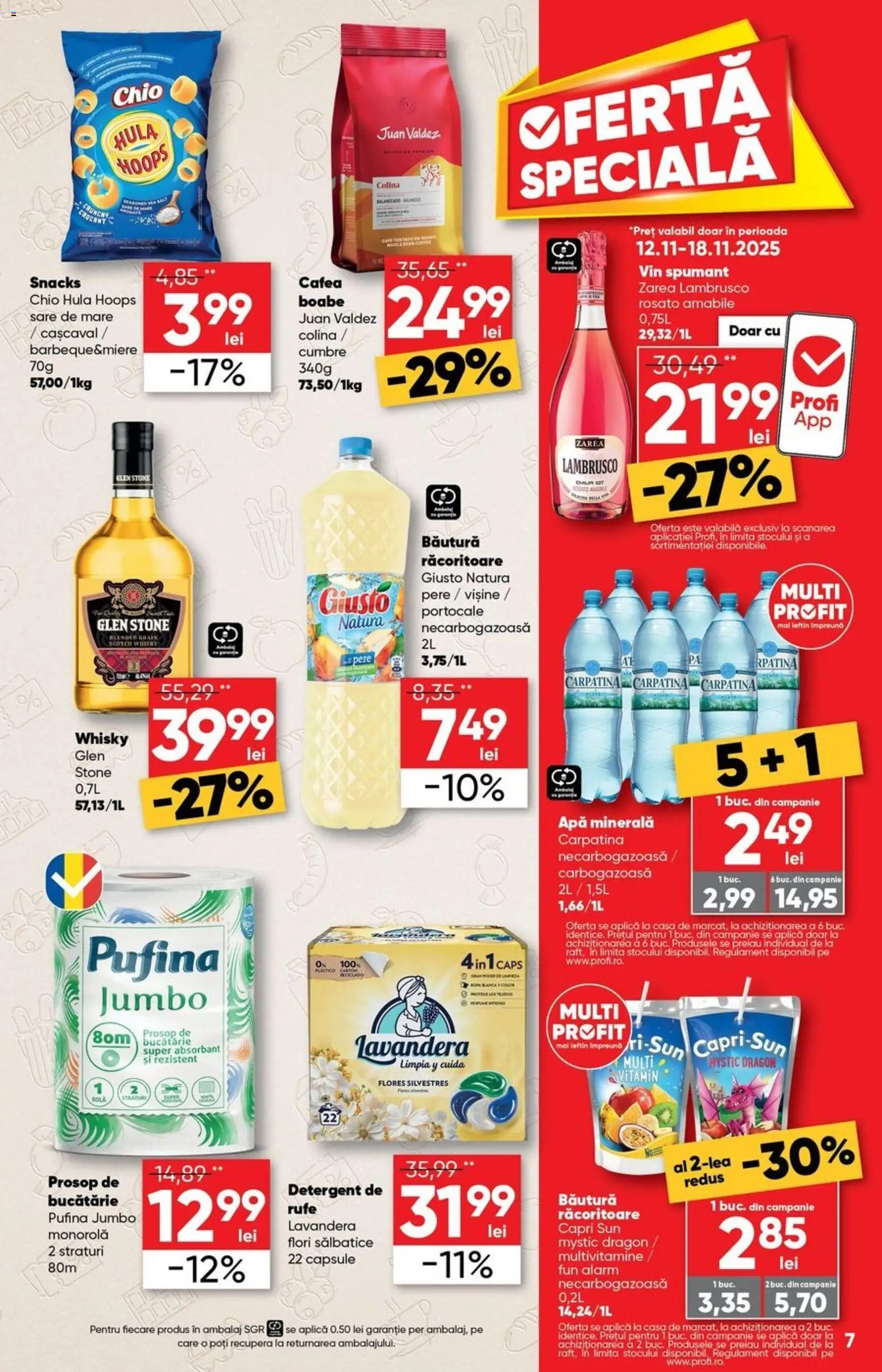 Noul catalog Profi – valabil de la 12.11.2025 | Pagină: 7 | Produse: Yazı tahtası kalemi, Cafea, Vin, Portocale