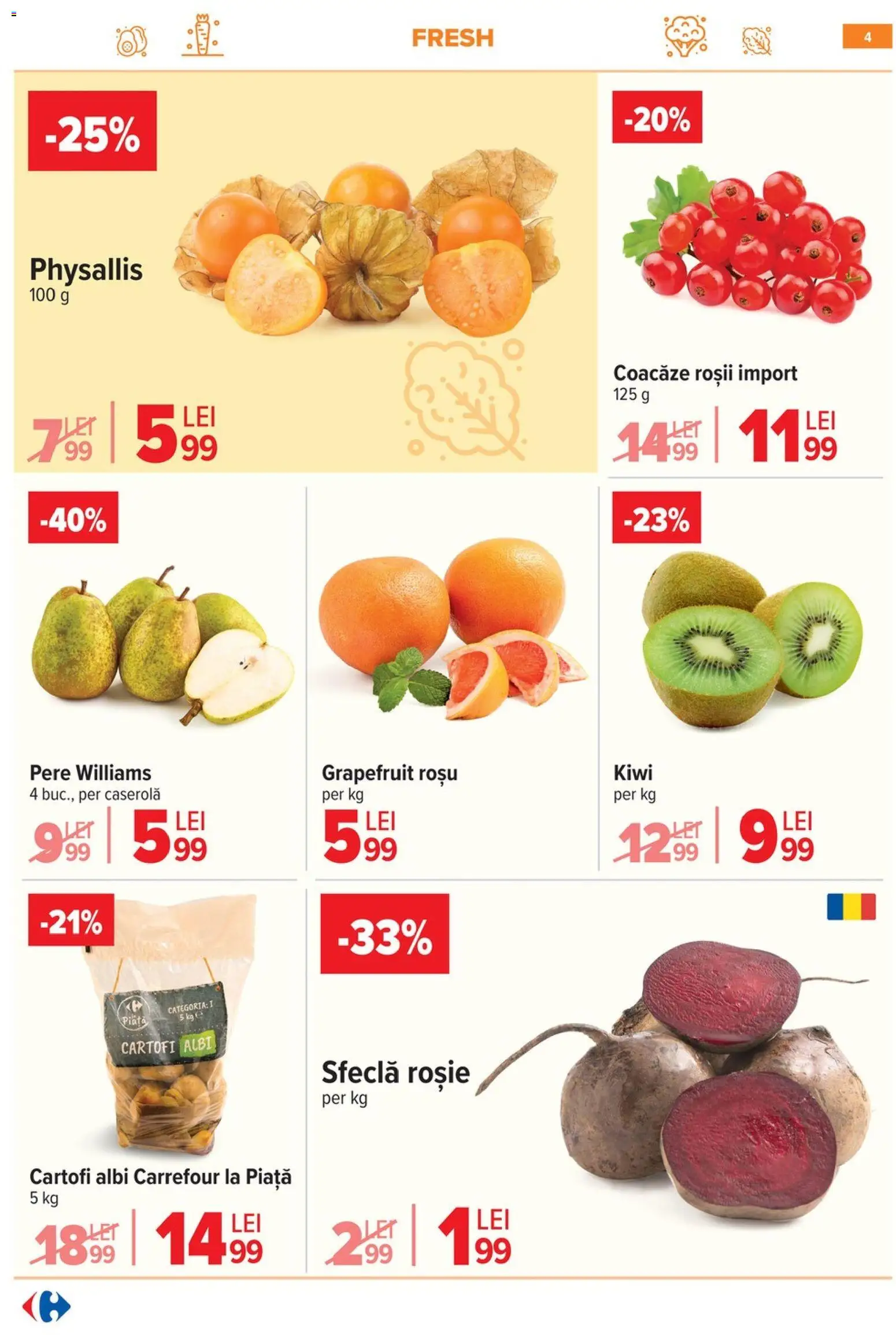 Noul catalog Carrefour – valabil de la 18.03.2026 | Pagină: 9 | Produse: Roșii, Kiwi, Cartofi, Sfeclă
