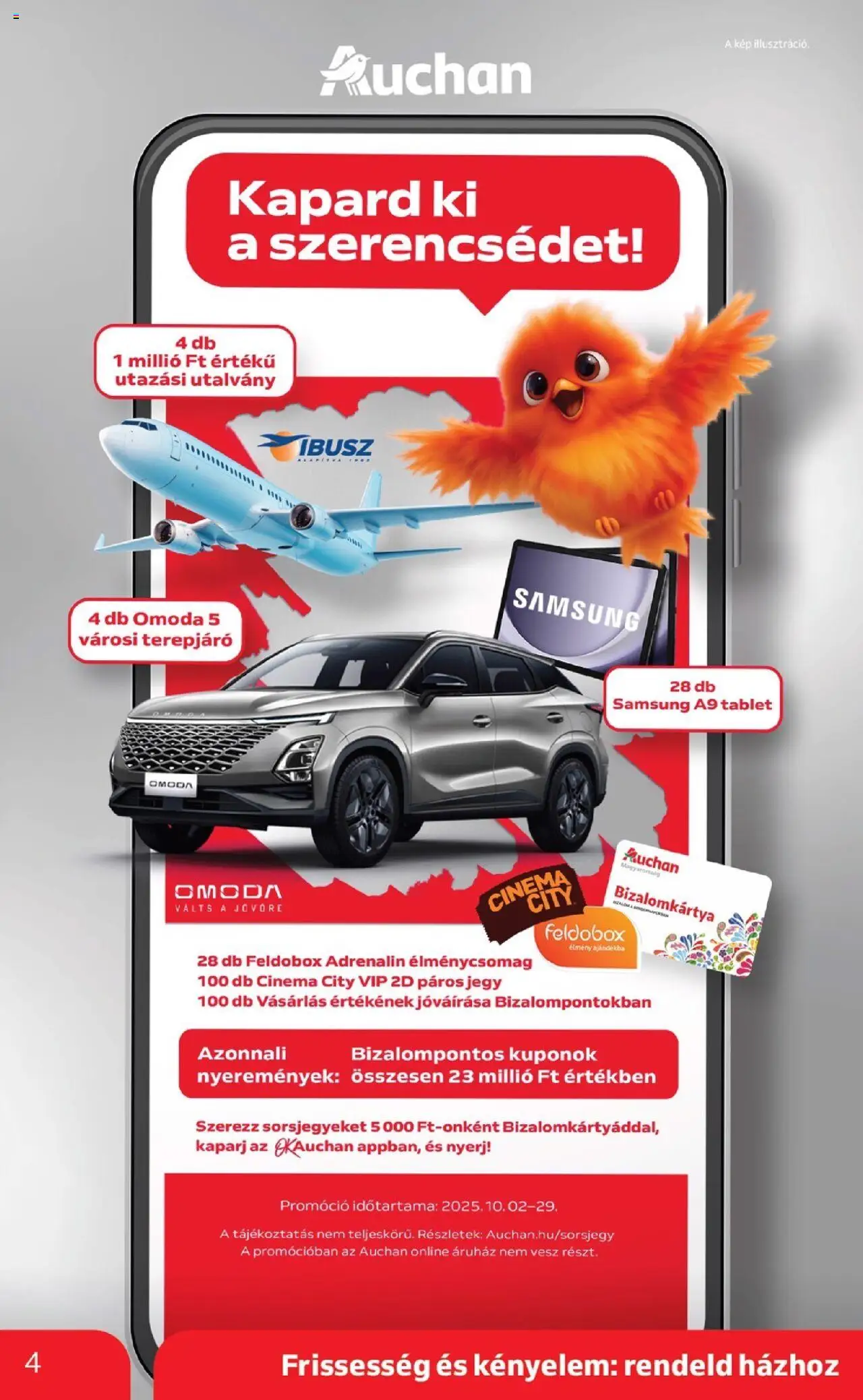 Auchan akciós ujság - amely érvényes a következő dátumtól: 02.10.2025 | Oldal: 4 | Termékek: Tablet, Samsung