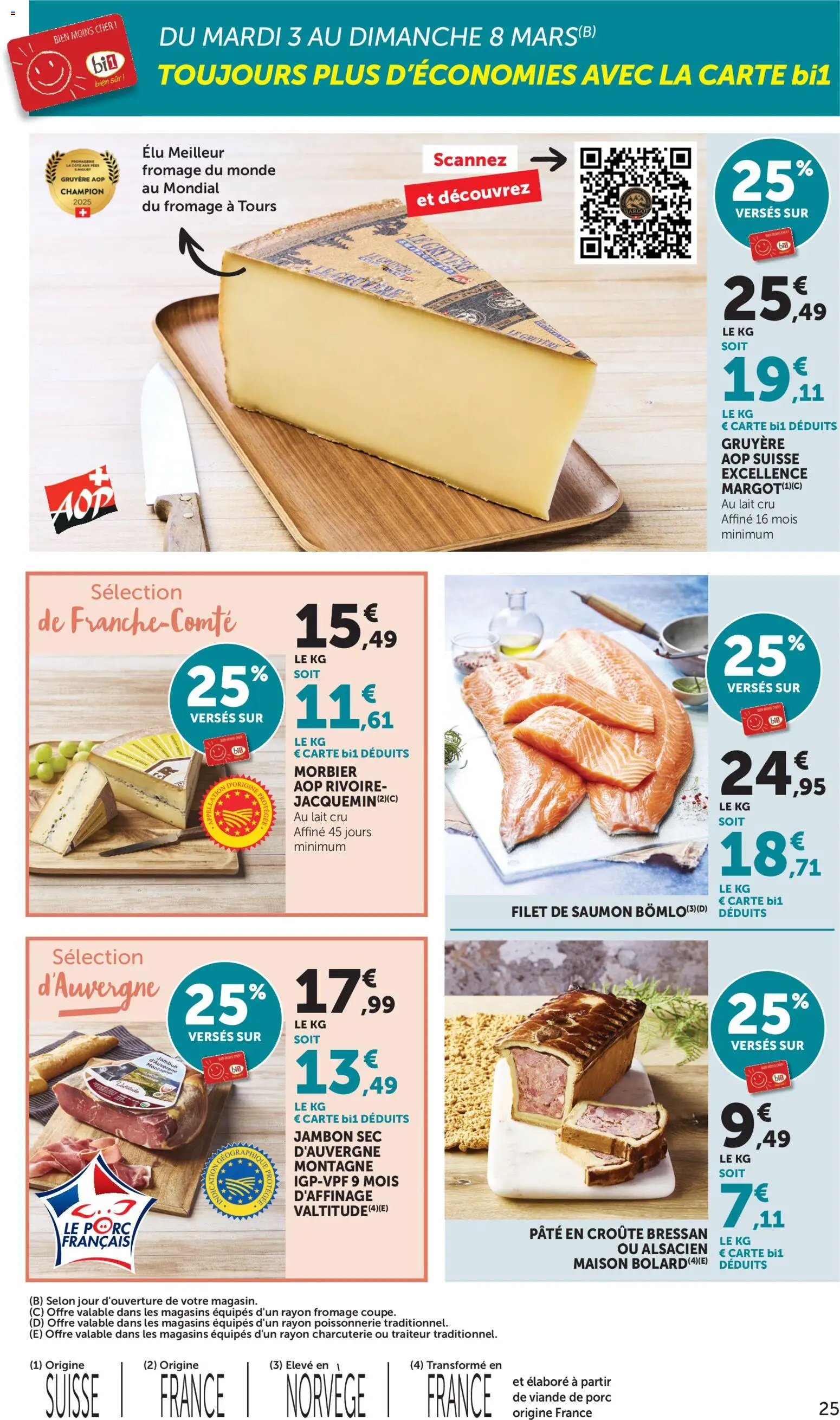 {H1} | Page: 25 | Produits: Morbier aop, Fromage, Jambon, Viande