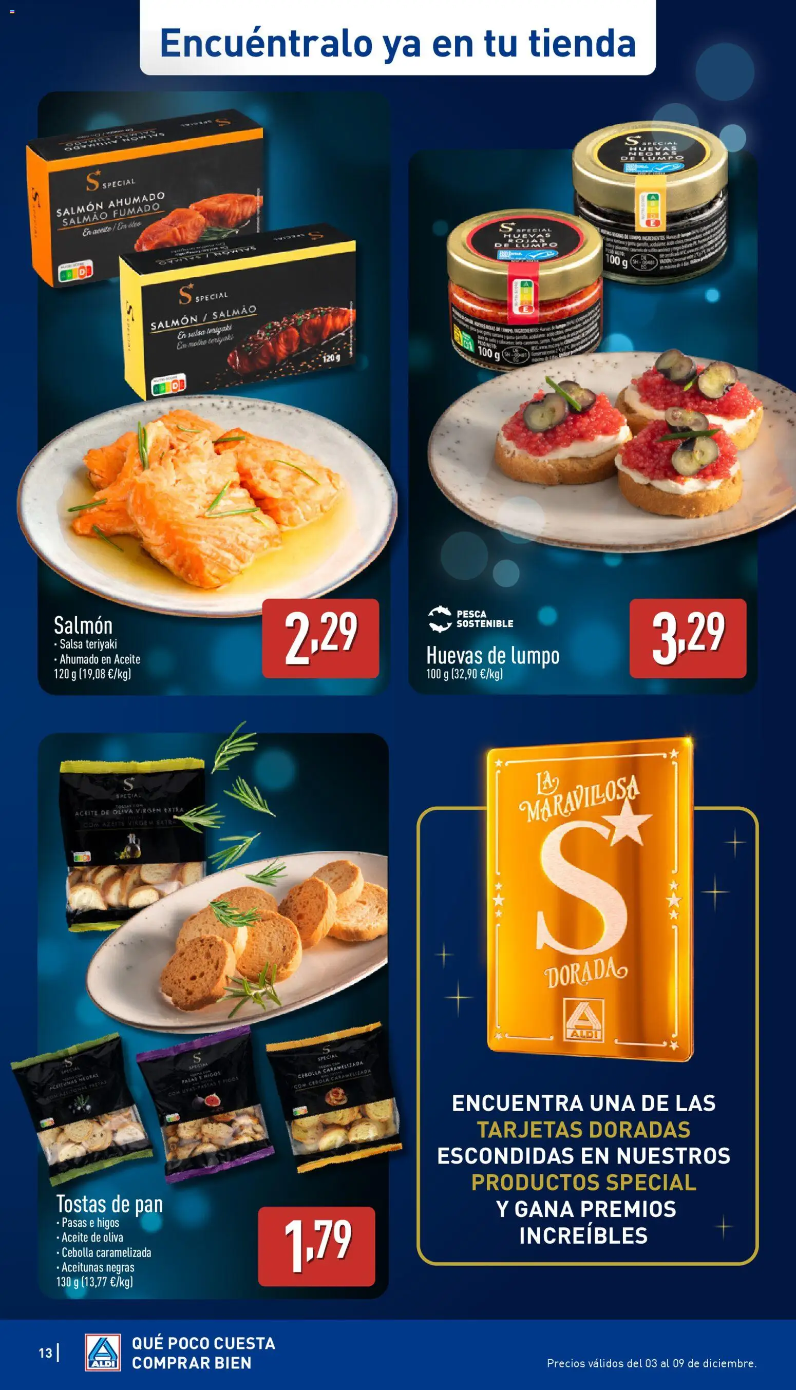 Aldi folleto Canarias │ válido desde el 04.12.2025 | Página: 13 | Productos: Aceite, Pan, Παγωμένο τσάι, Salmón ahumado