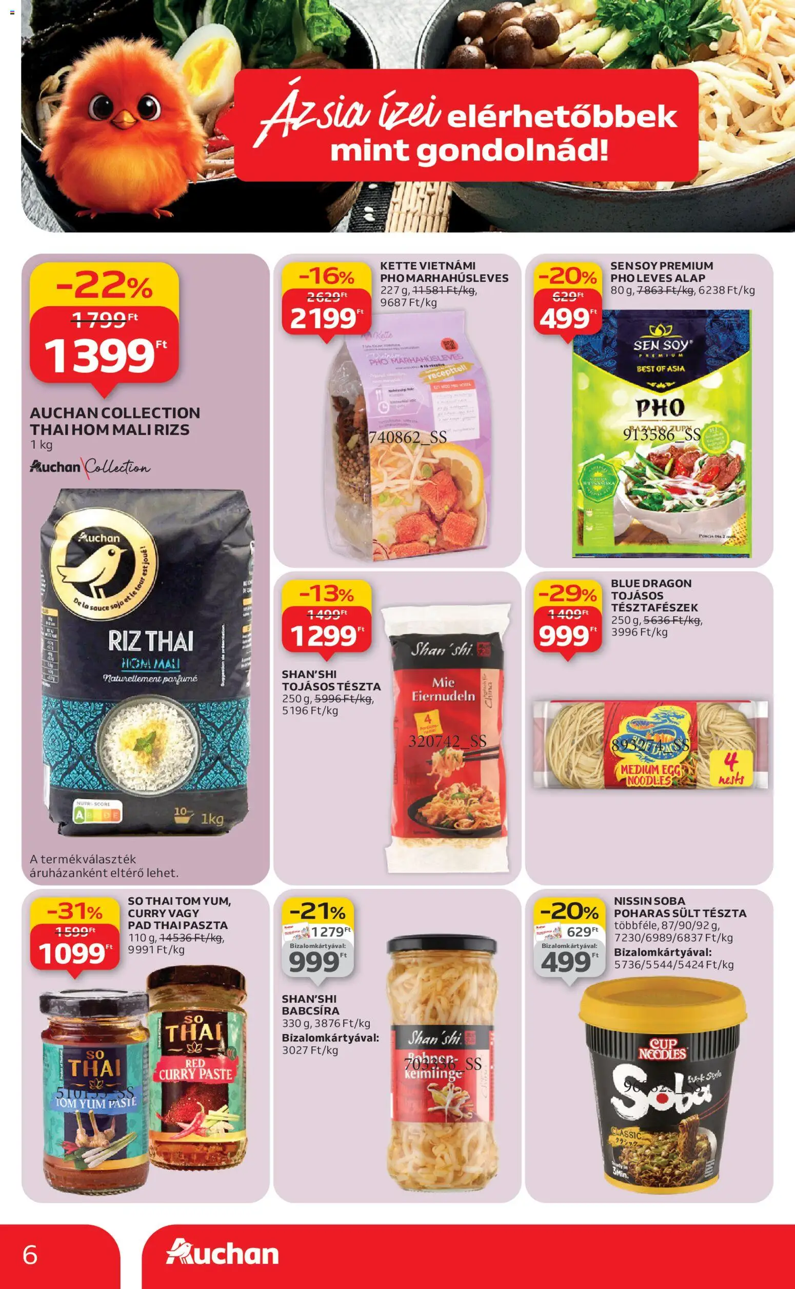 Auchan akciós ujság - amely érvényes a következő dátumtól: 29.01.2026 | Oldal: 6 | Termékek: Rizs, Tészta, Só