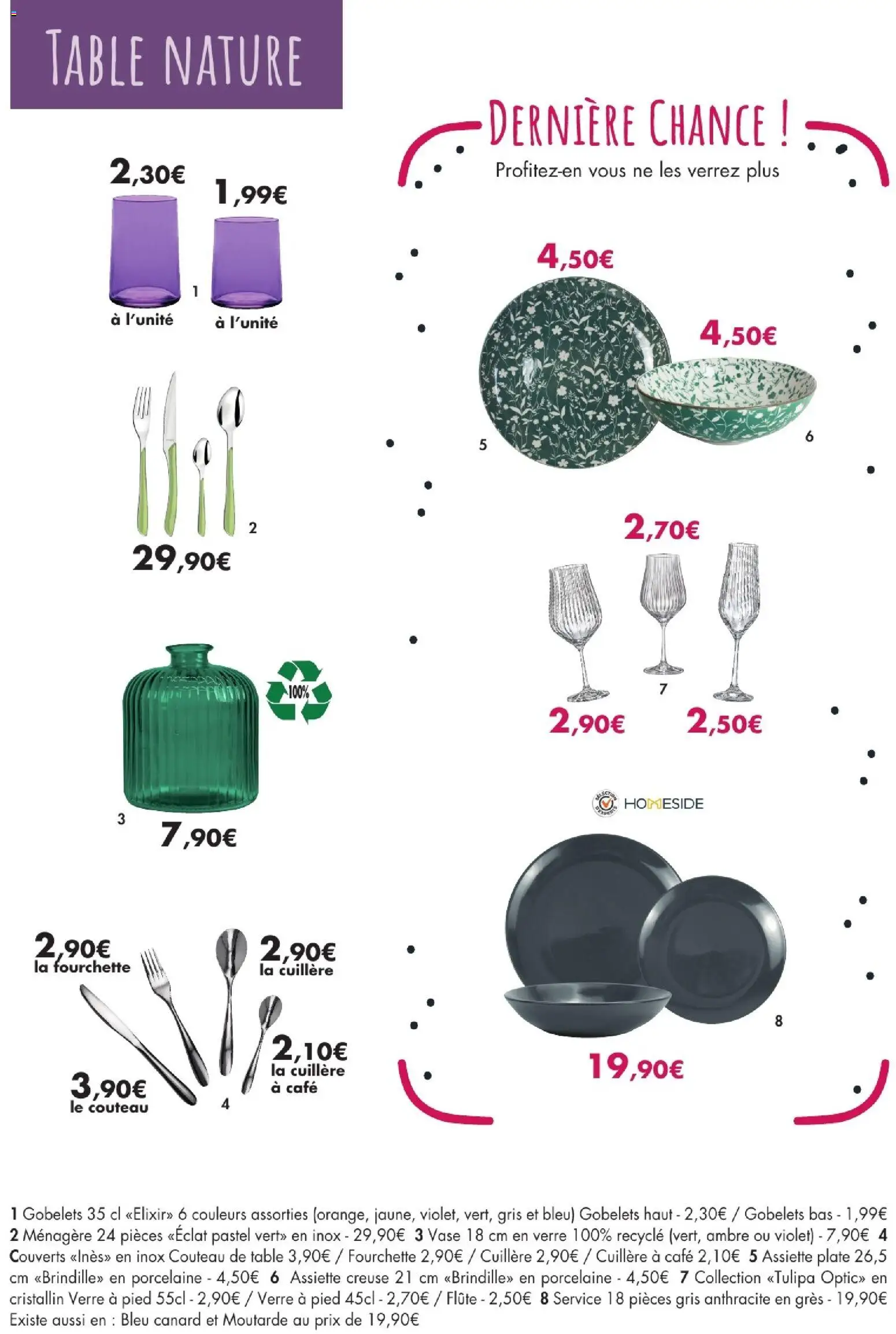 {H1} | Page: 12 | Produits: Champagne, Table, Vase, Moutarde