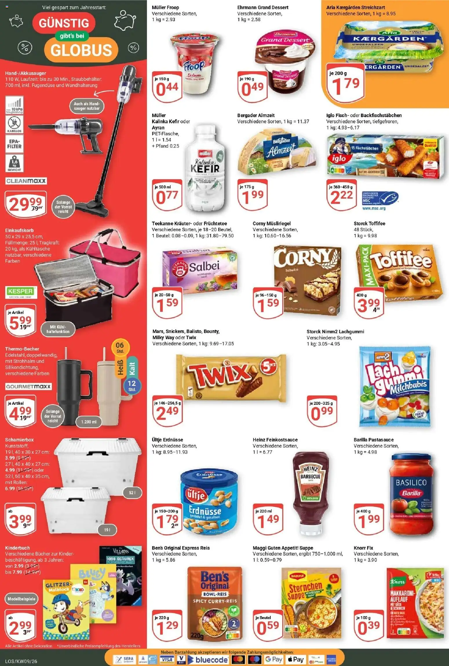 Globus Prospekt Losheim Am See – gültig ab 23.02.2026 | Seite: 2 | Produkte: Knorr fix, Barilla, Iglo, Toffifee