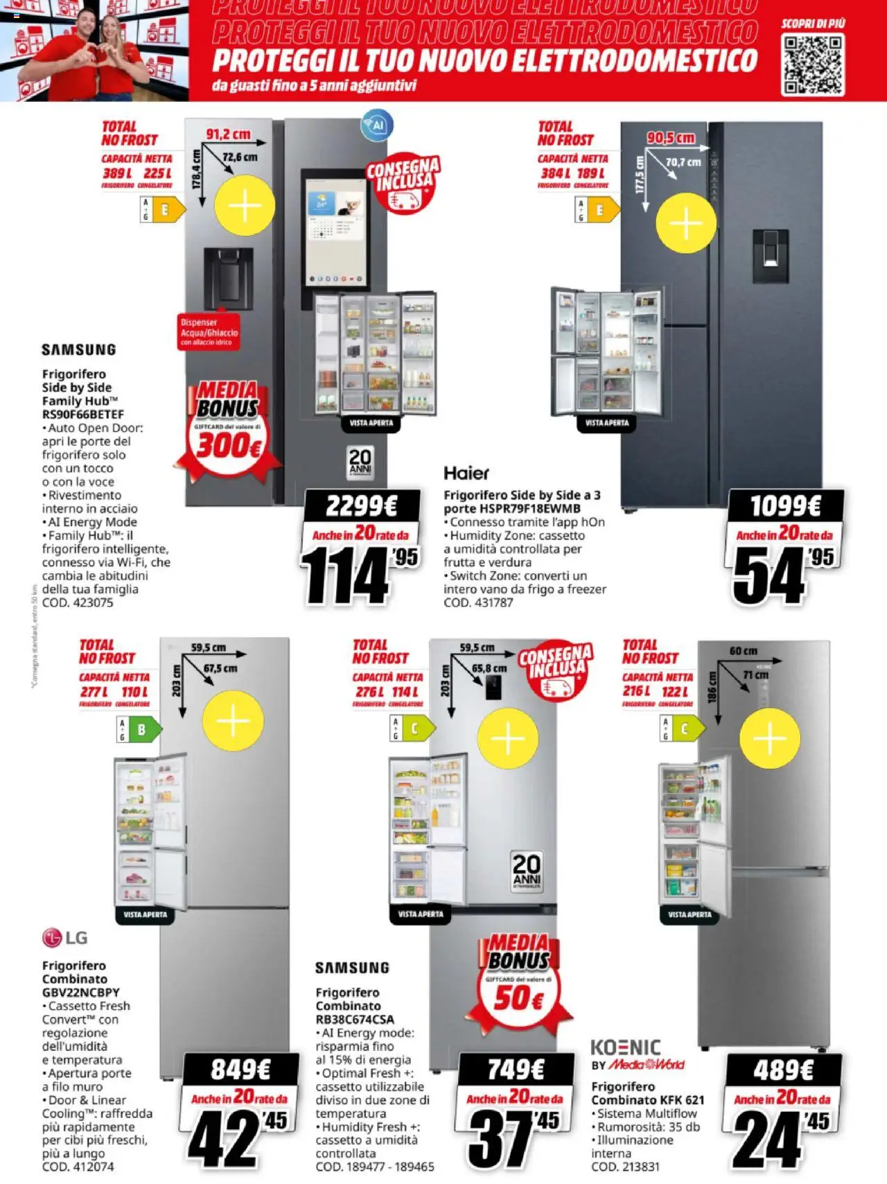 Volantino Media World del 13.10.2025 | Pagina: 30 | Prodotti: Frutta, Freezer, Frigorifero, Samsung