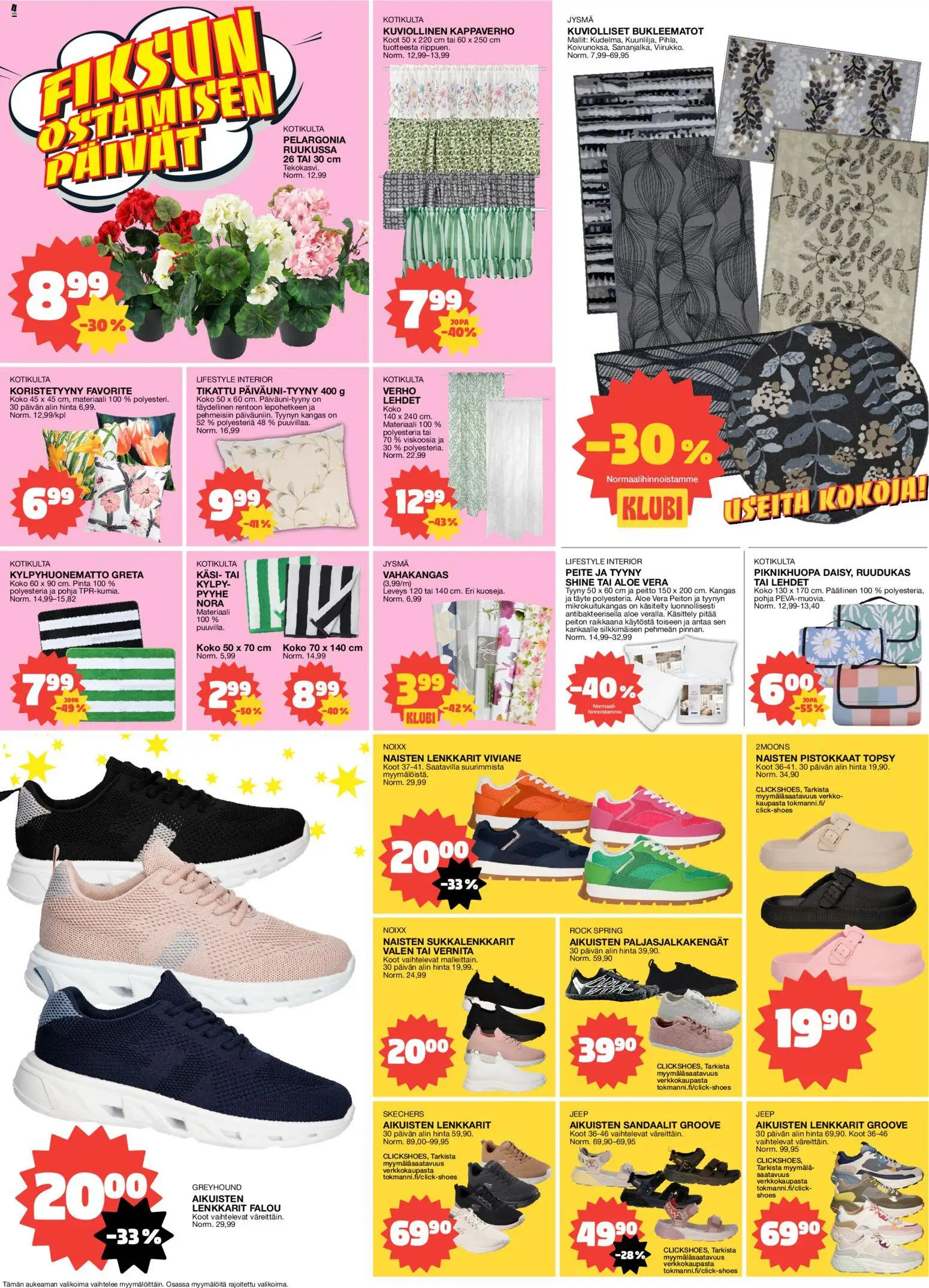 Tokmanni tarjoukset – voimassa 20.04.2026 alkaen | Sivu: 4 | Tuotteet: Tyyny, Paljasjalkakengät, Kylpy, Koristetyyny