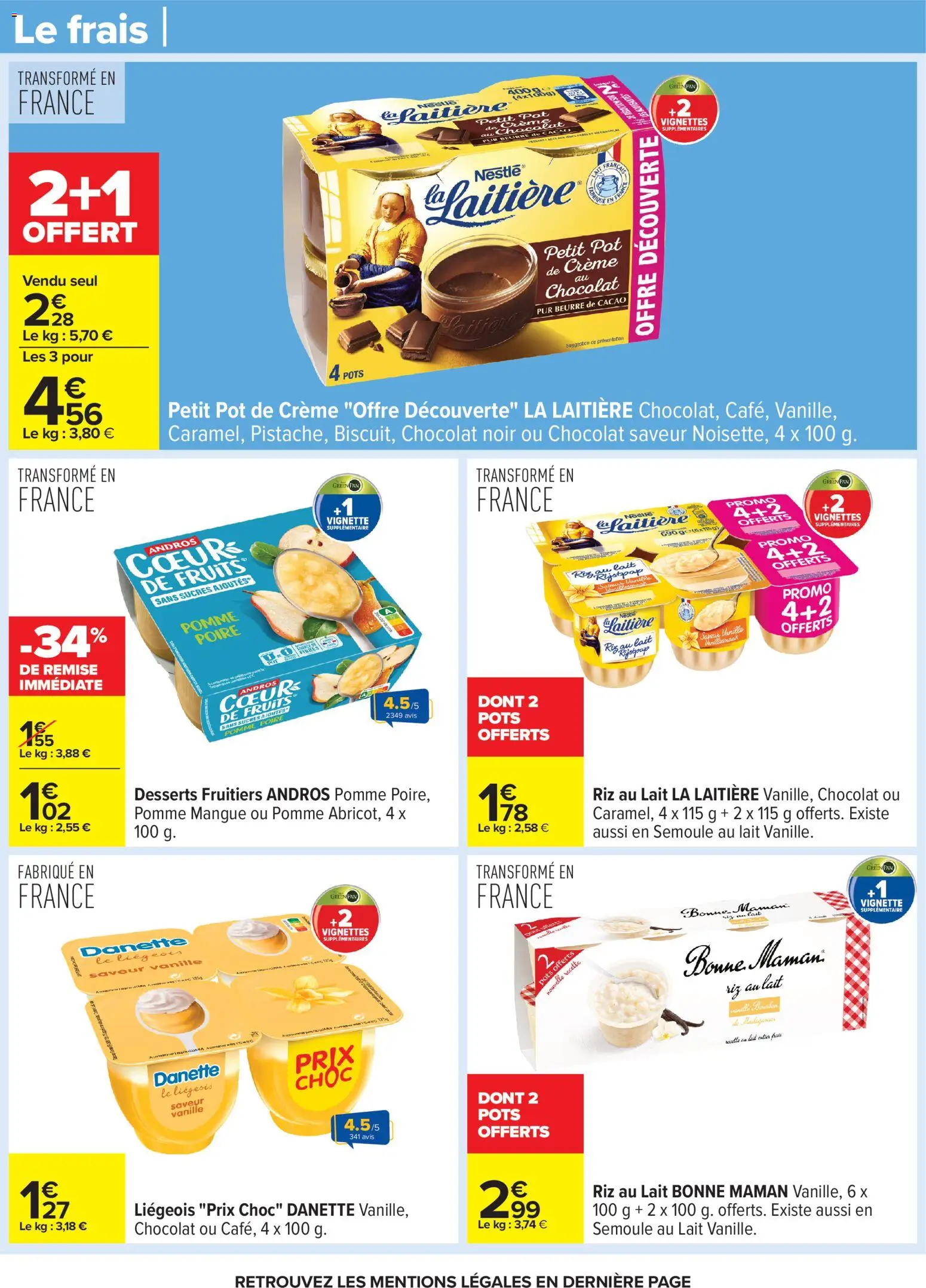 {H1} | Page: 28 | Produits: Mangue, Poire, Beurre, Chocolat