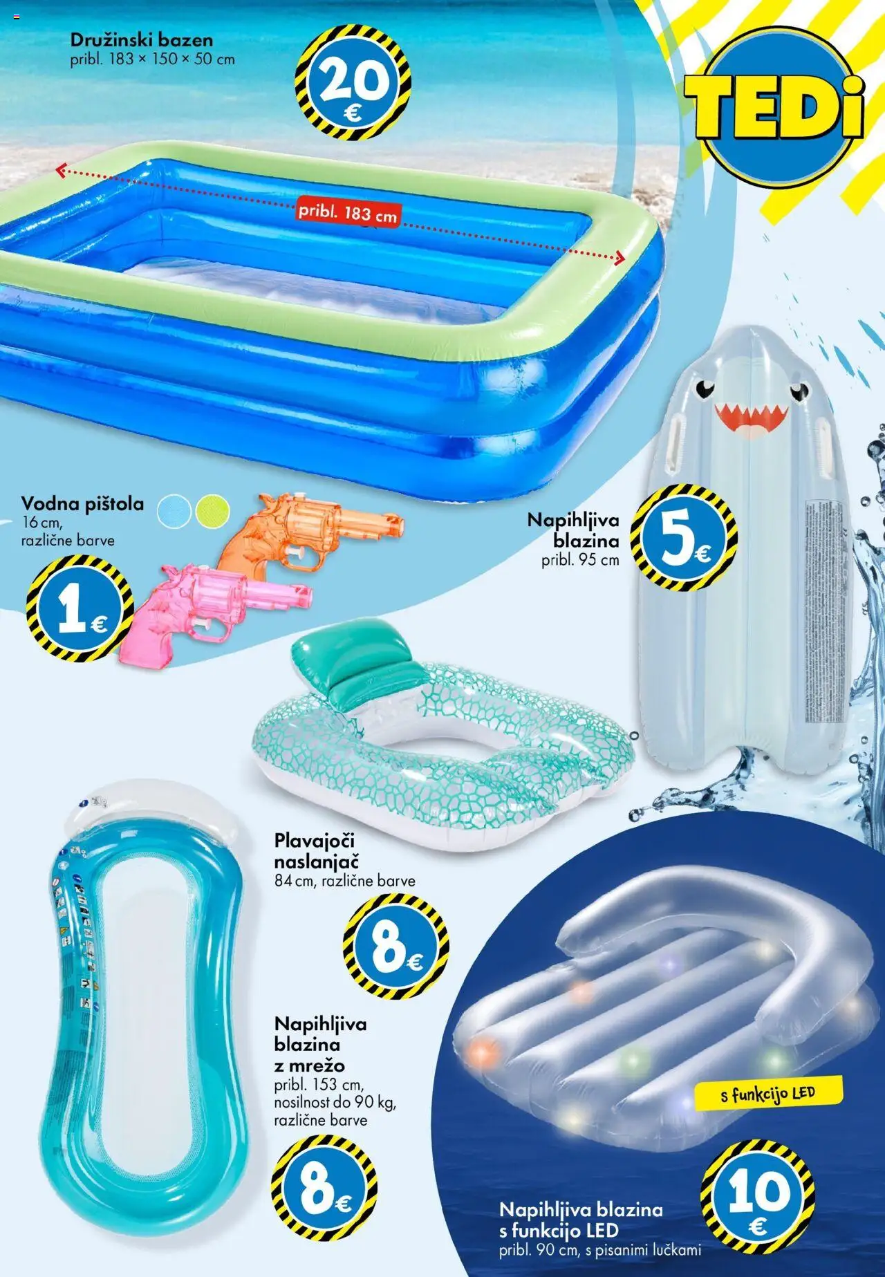TEDi katalog │ velja od 13.06.2025 | Stran: 12 | Izdelki: Bazen, Napihljiva blazina, Naslanjač, Blazina