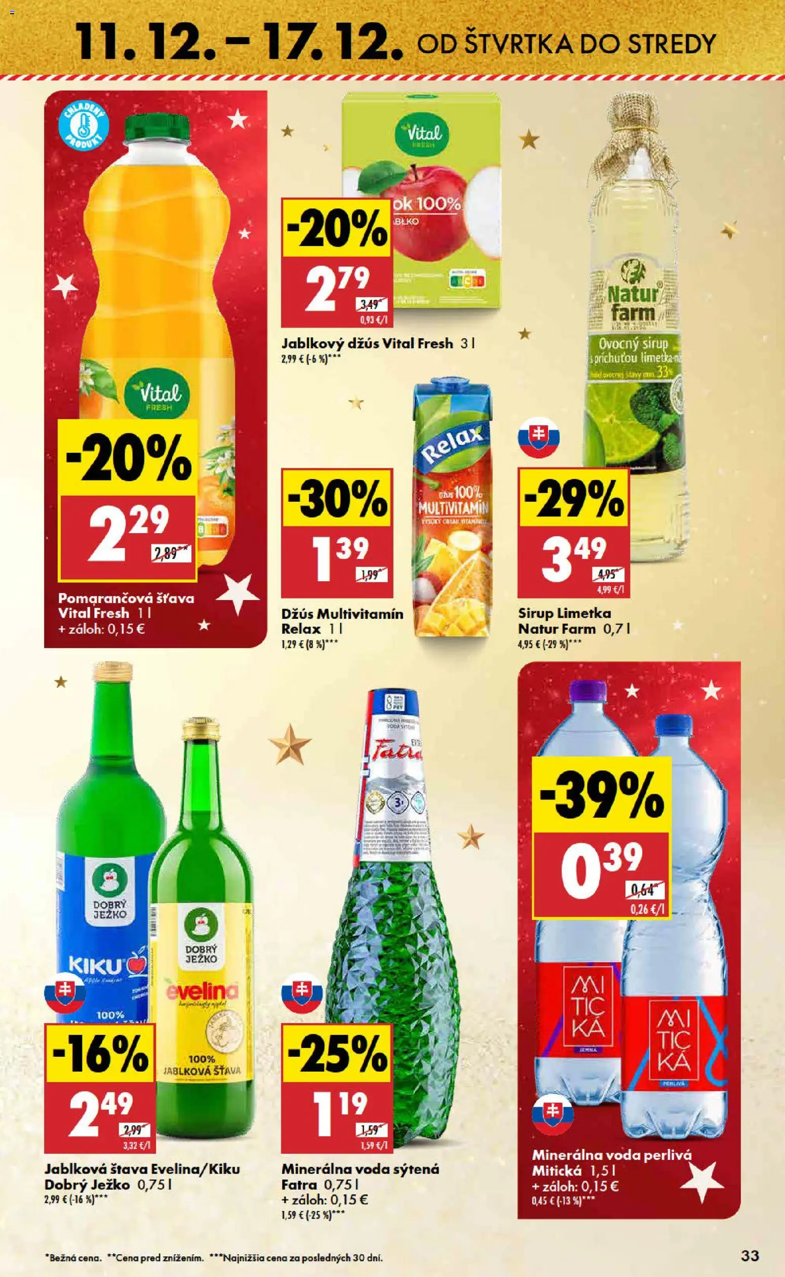 Nové Biedronka akcie – leták je platný od 11.12.2025 | Strana: 33 | Produkty: Limetka, Voda, Minerálna voda, Mitická