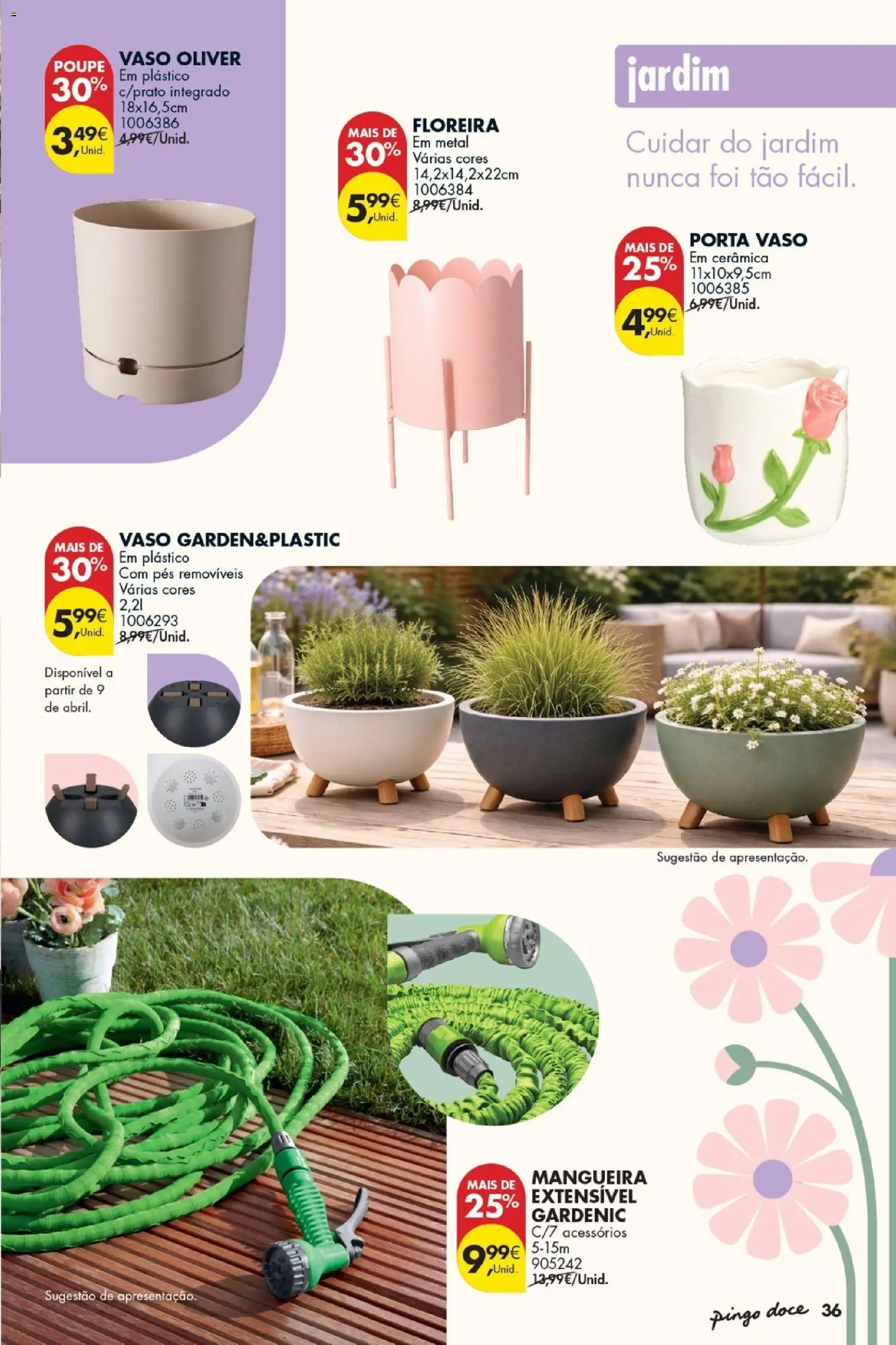 Pingo Doce - Bazar Primavera │ válido de 07.04.2026 | Página: 37 | Produtos: Porta, Mangueira, Vaso