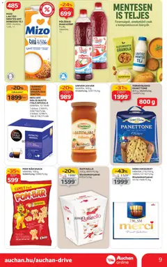 Auchan - Akciós újság Szupermarket - amely érvényes a következő dátumtól: 04.12.2025 | Oldal: 9 | Termékek: Dolce Gusto, Málna, Raffaello, Granola