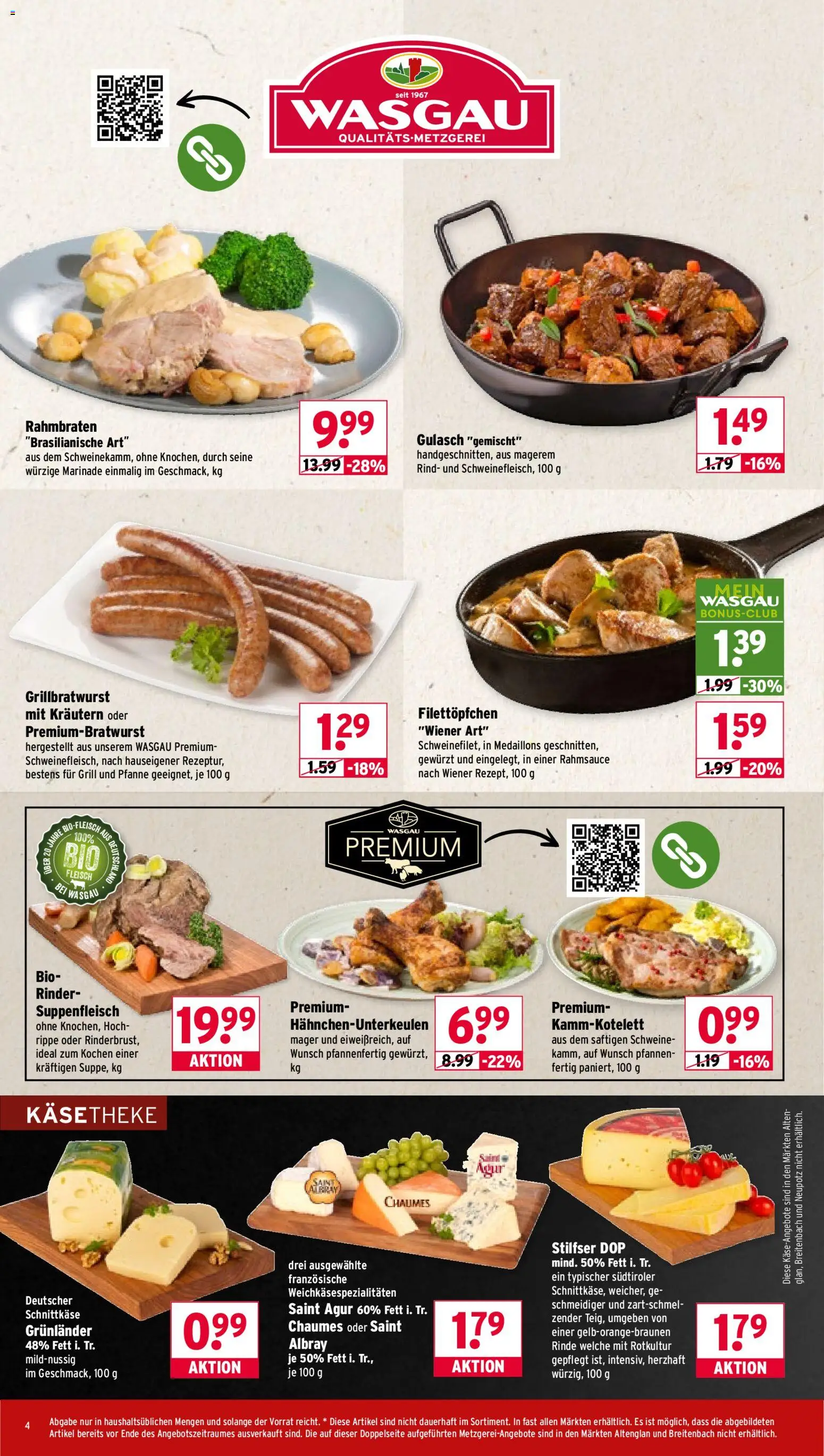 Wasgau Prospekt 	 – gültig ab 16.03.2026 | Seite: 4 | Produkte: Grill, Grunlander, Gulasch, Suppenfleisch