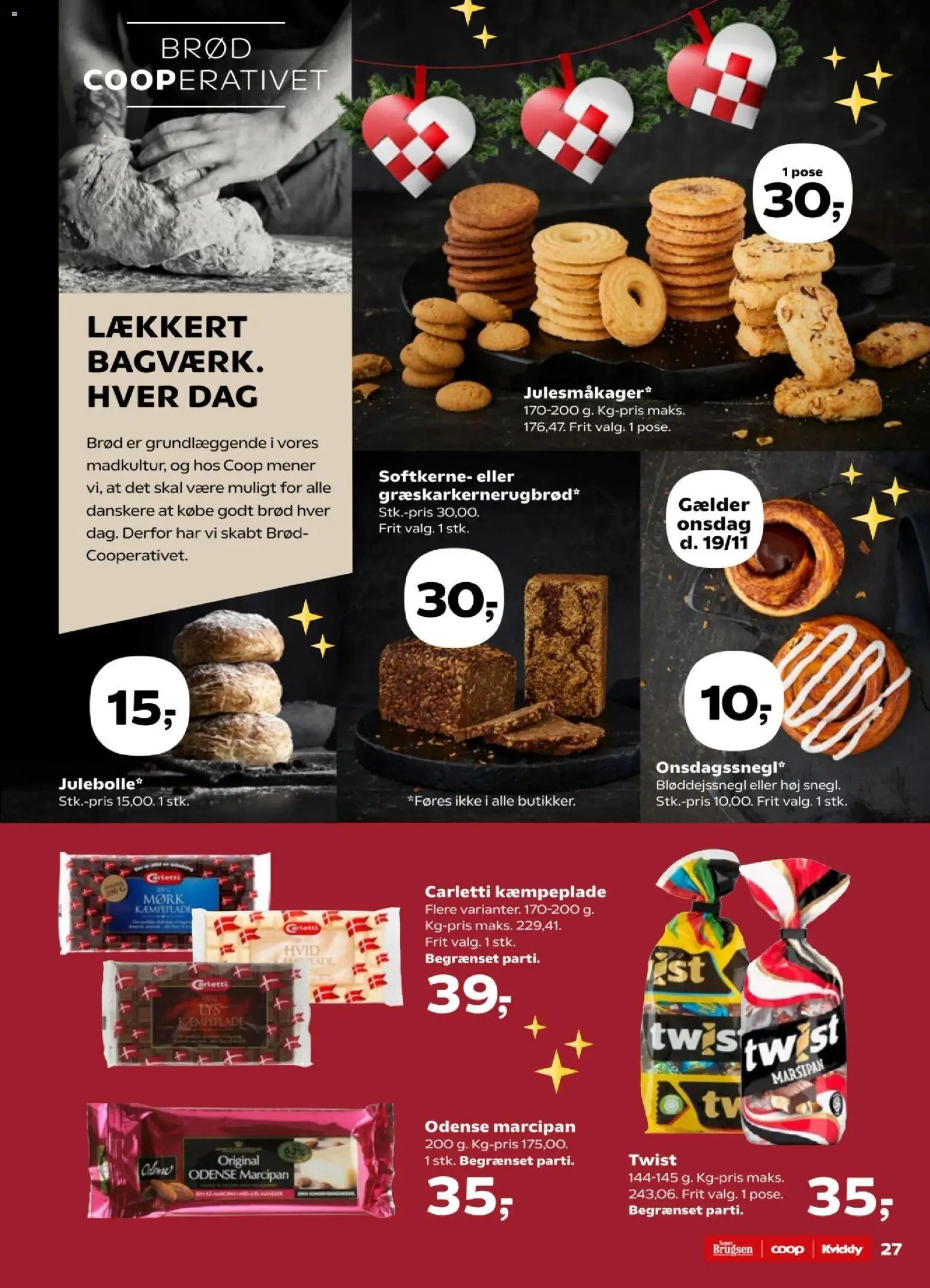 Super Brugsen tilbudsavis – gyldig fra 14.11.2025 | Side: 28 | Produkter: Brød, Chips, Marcipan