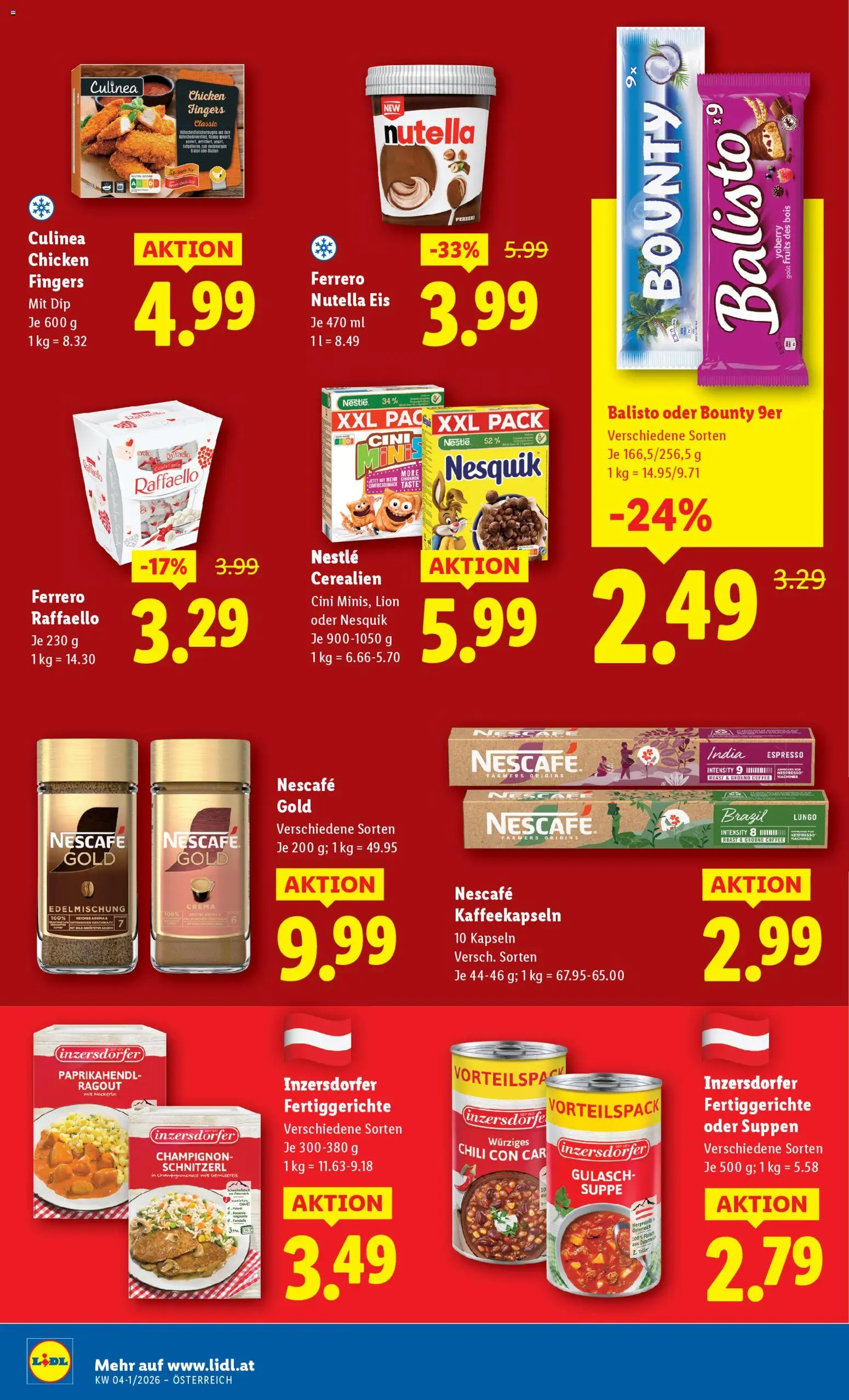 Lidl Wien, Graz, Linz gültig ab 15.01.2026 | Seite: 42 | Produkte: Eis, Fertiggerichte, Chili