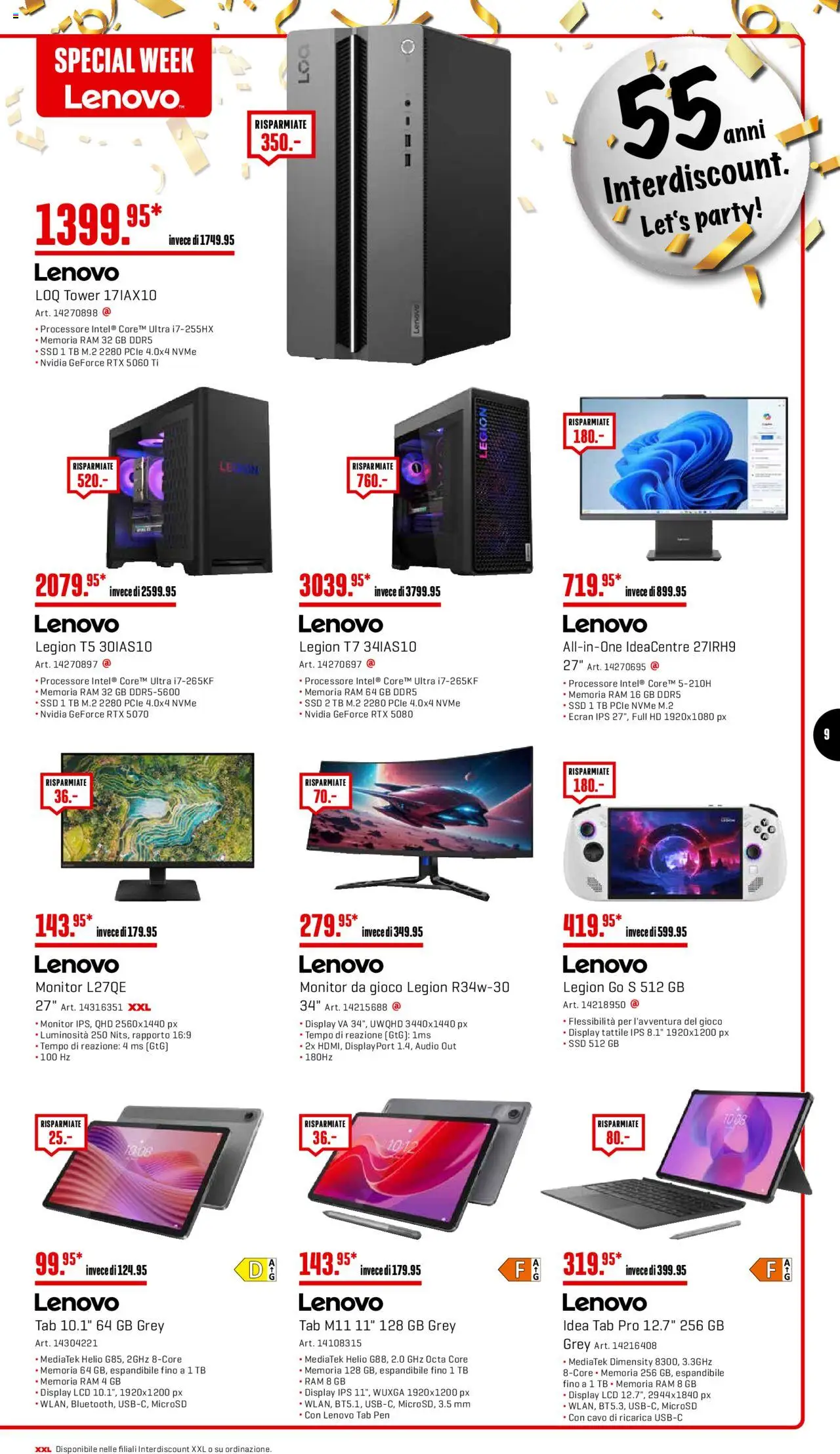 Interdiscount Aktionen IT – gültig ab 20.10.2025 | Seite: 9 | Produkte: Audio, Monitor, Lenovo