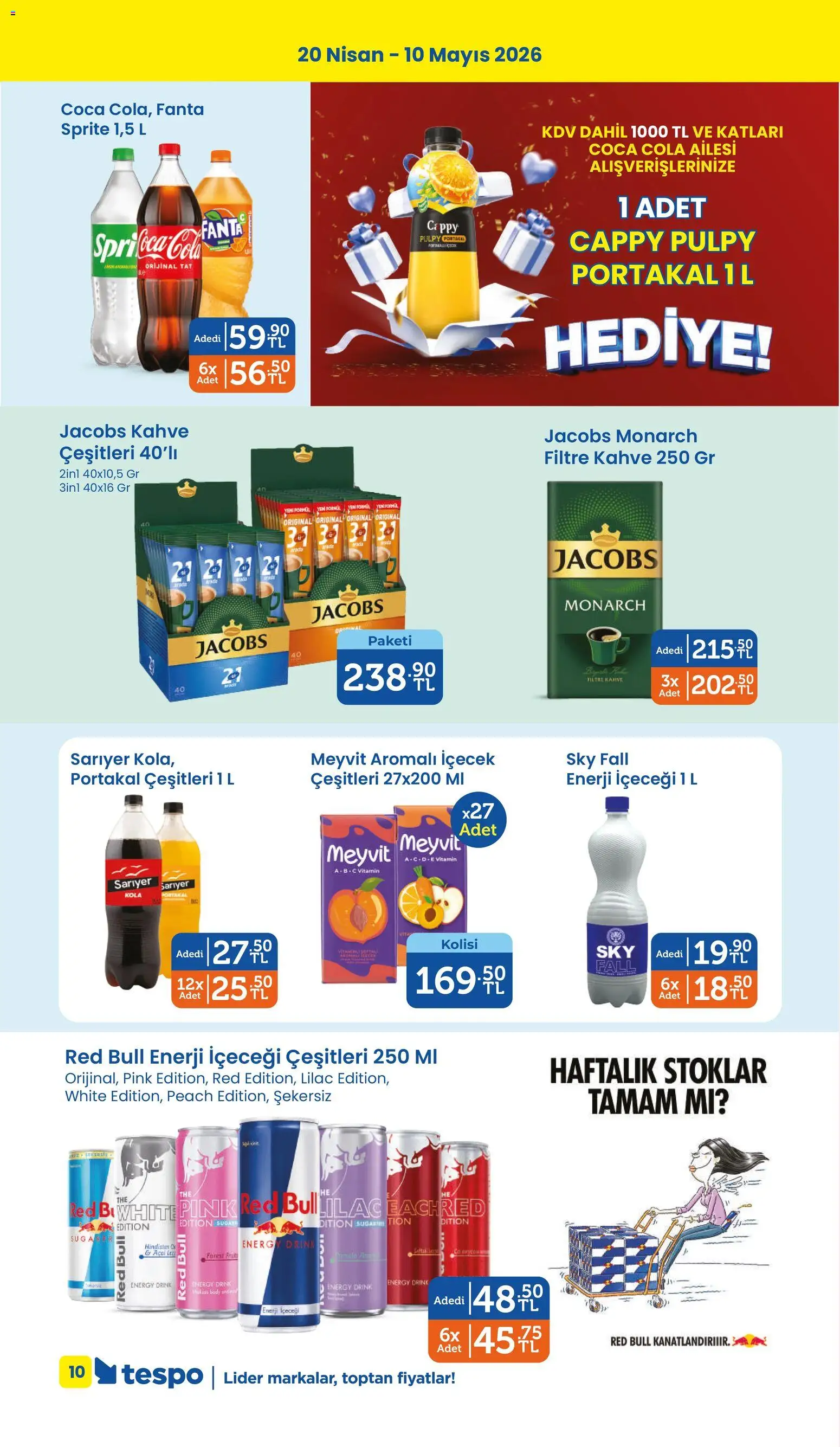 Tespo Katalog - 20.04.2026 tarihinden itibaren geçerlidir | Sayfa: 10 | Ürünler: Kahve, Enerji içeceği, Fanta, Sprite