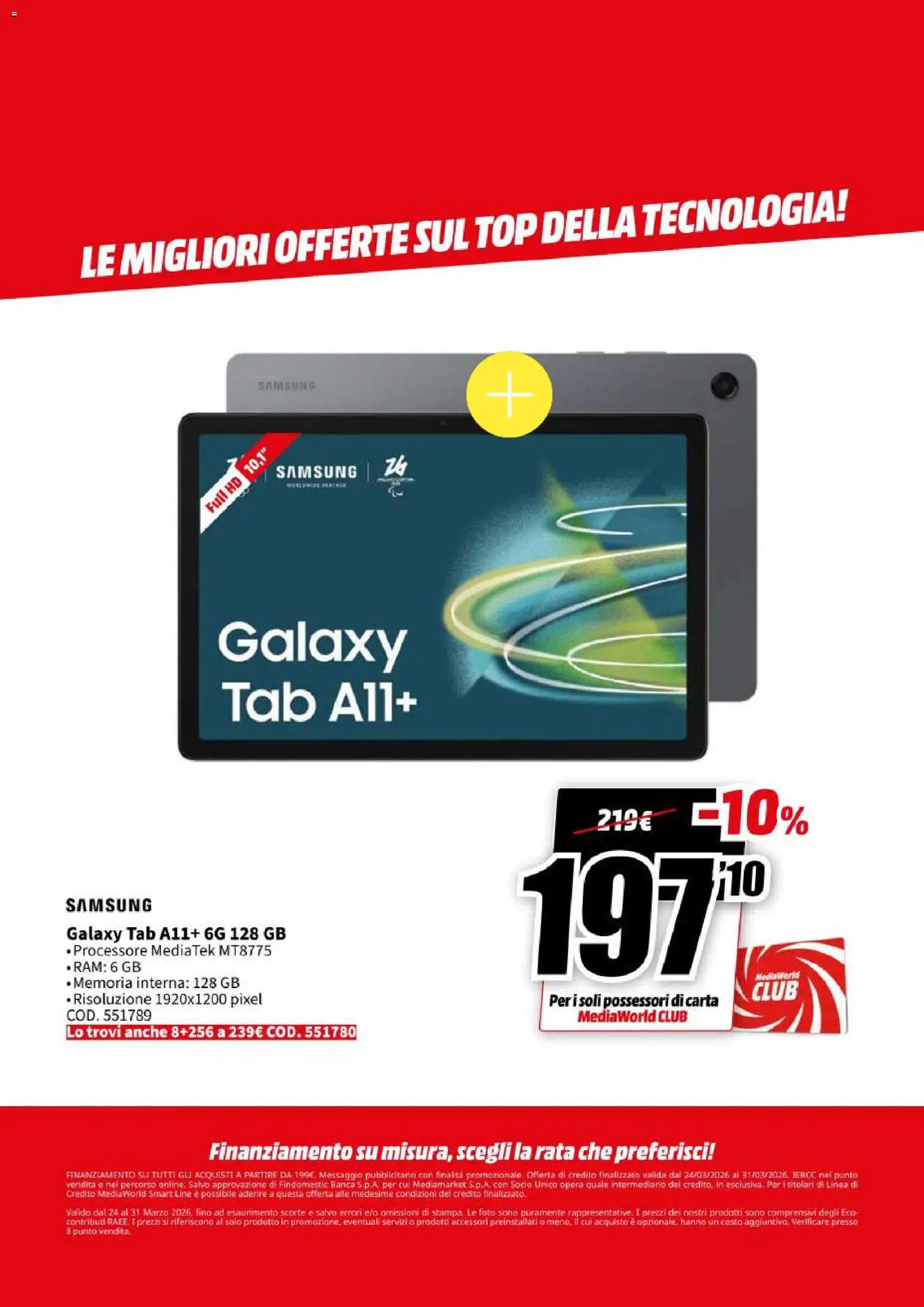 Volantino Media World del 24.03.2026 | Pagina: 27 | Prodotti: Samsung Galaxy, Top, Stampa, Samsung
